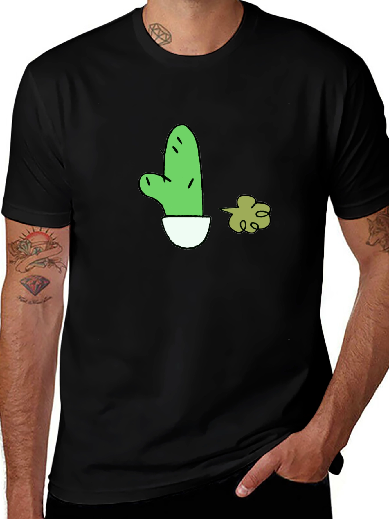 Variant 6 of Cactus Fart Black T-Shirt - Funny Graphic Tee