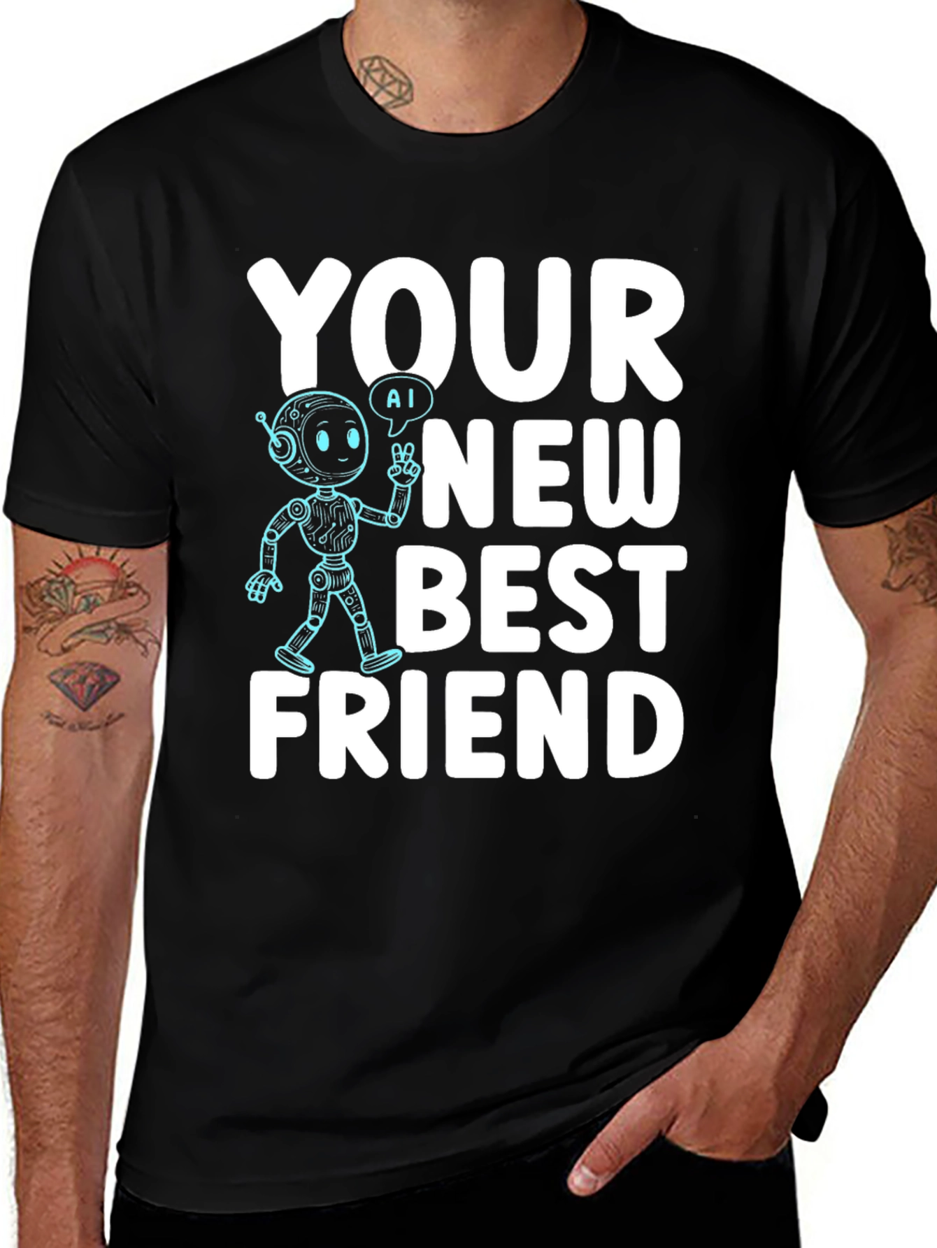 AI Robot Best Friend Graphic T-Shirt