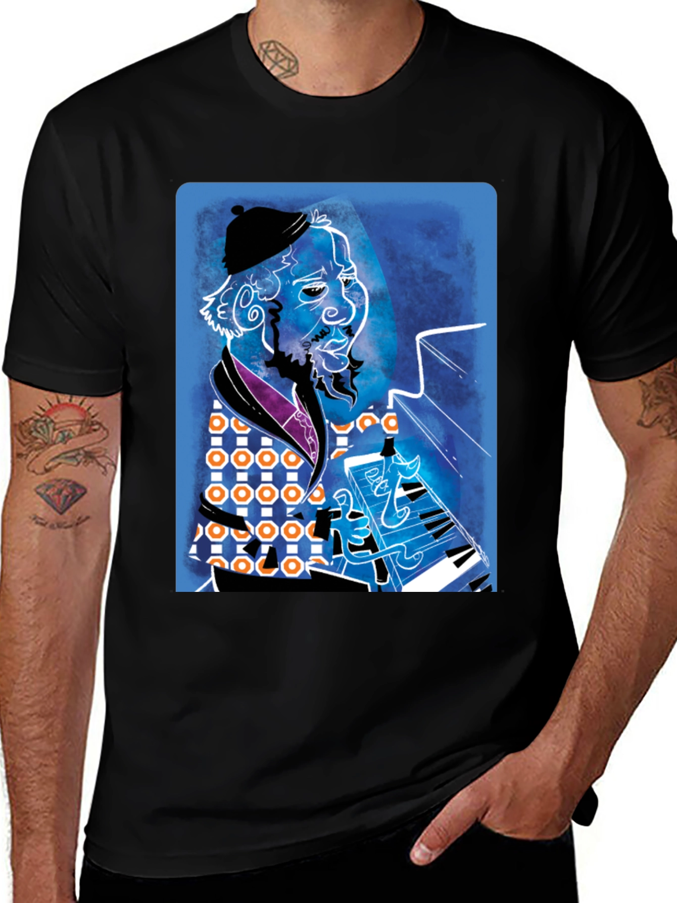 Variant 10 of Cool Jazz Pianist Graphic Tee