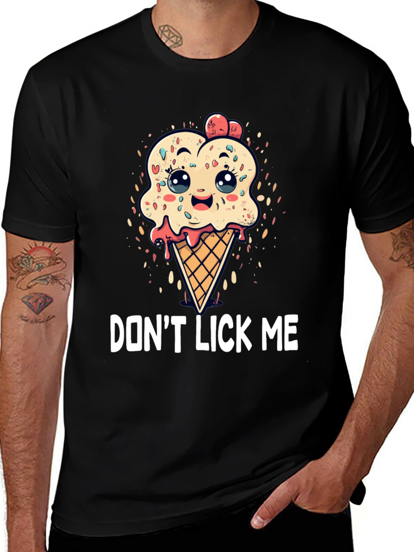 Variant 6 of Don't Lick Me Ice Cream Graphic T-Shirt
