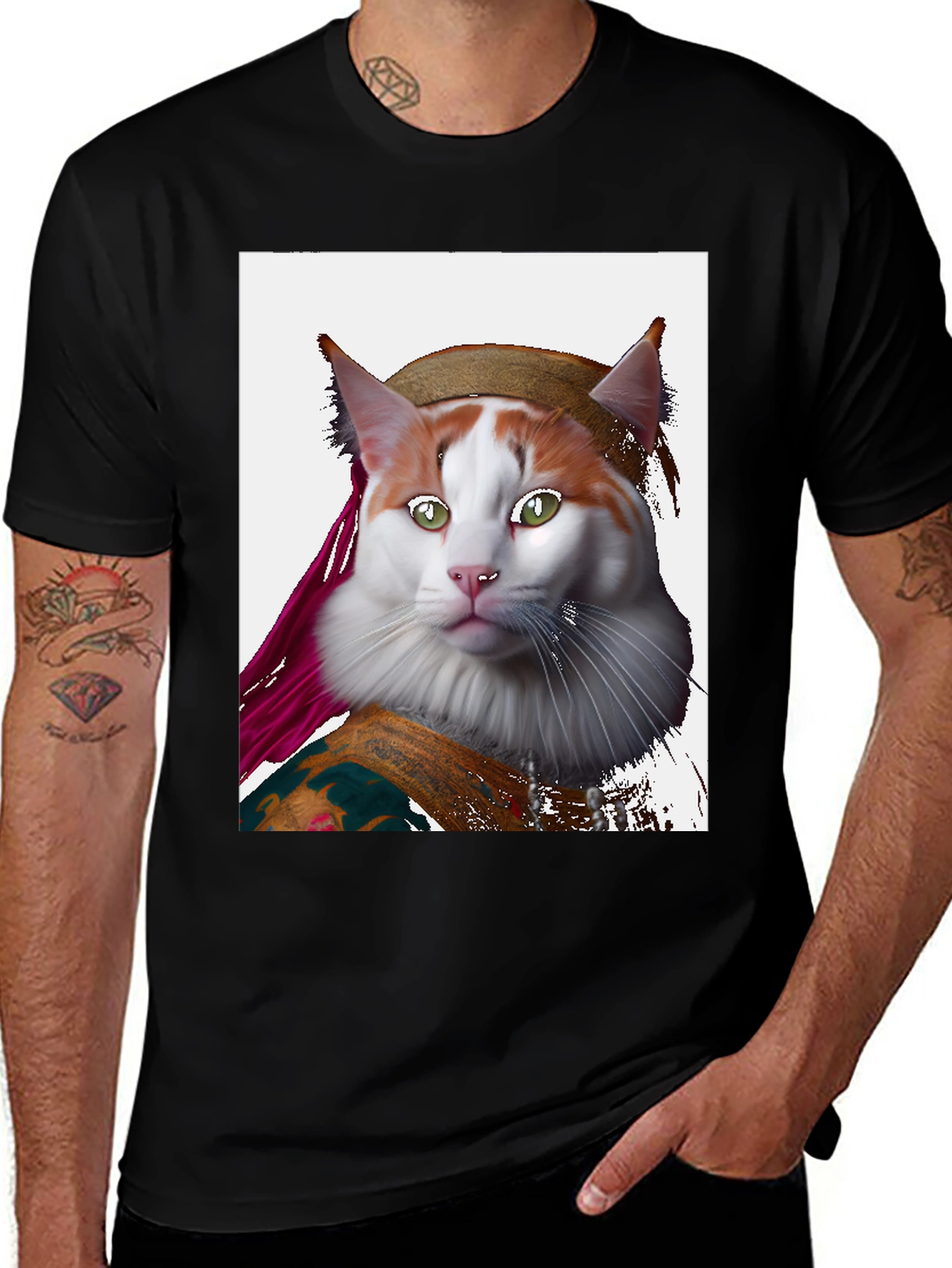 Variant 15 of Mona Lisa Cat T-Shirt - Artful Feline Portrait