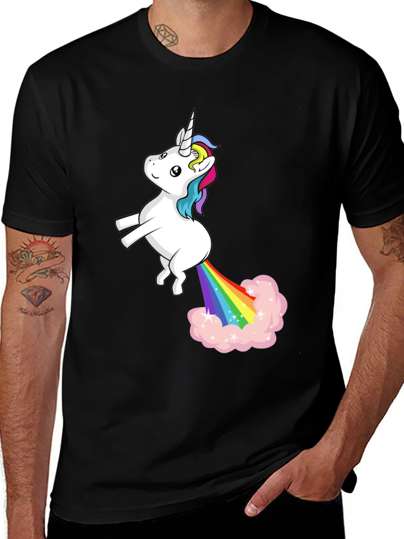 Variant 11 of Unicorn Rainbow Fart Humor Tee