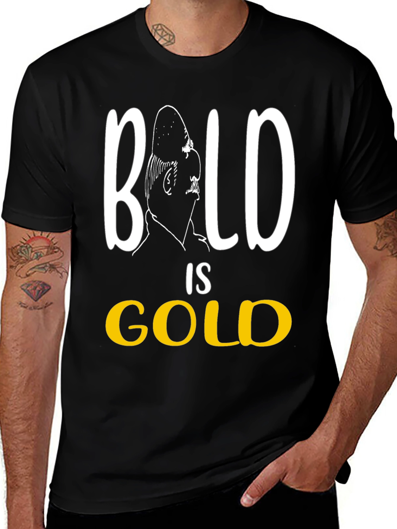 Variant 6 of Bald is Gold Funny Men's T-Shirt