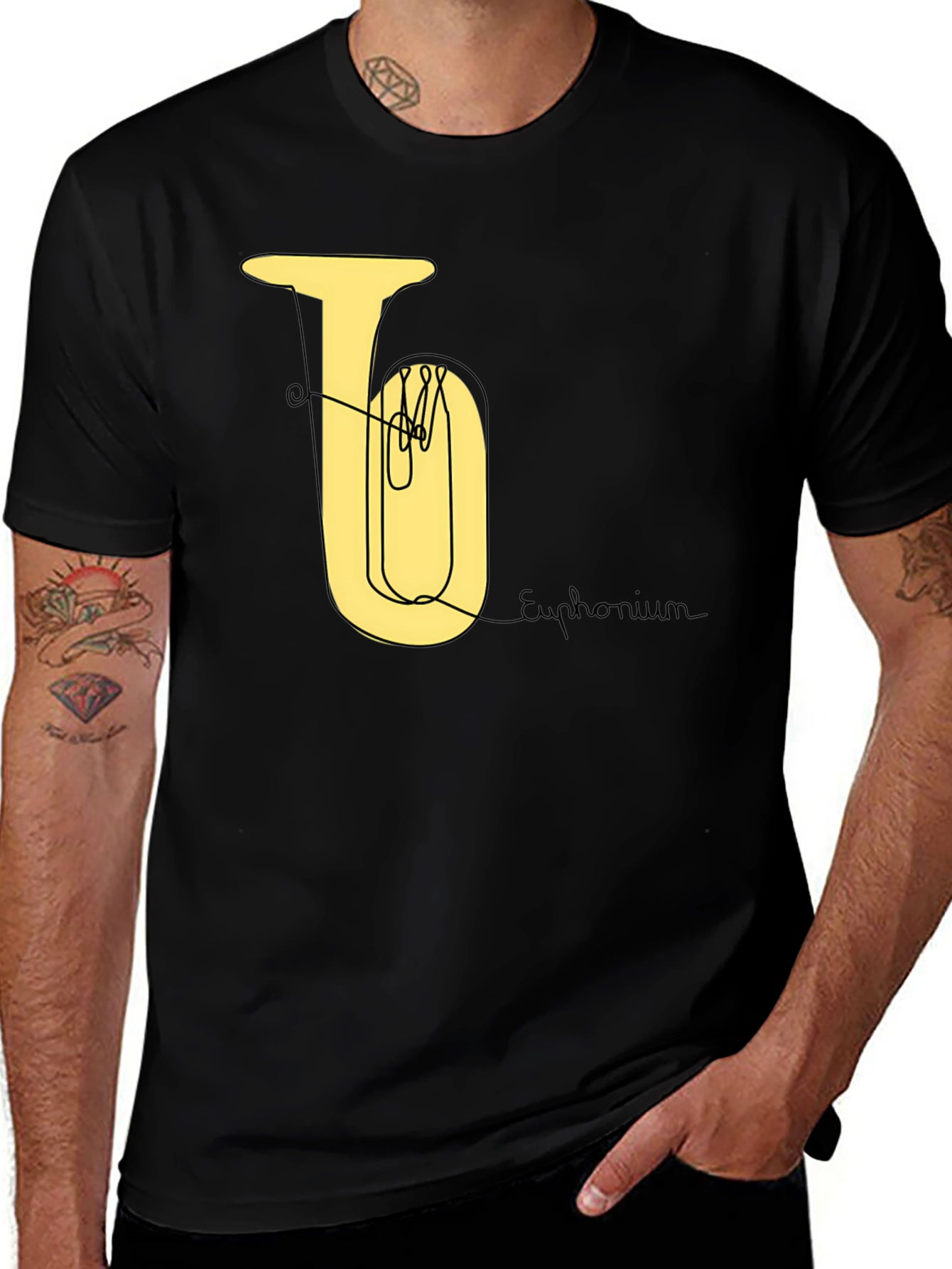 Black Euphonium Line Art Tee main image