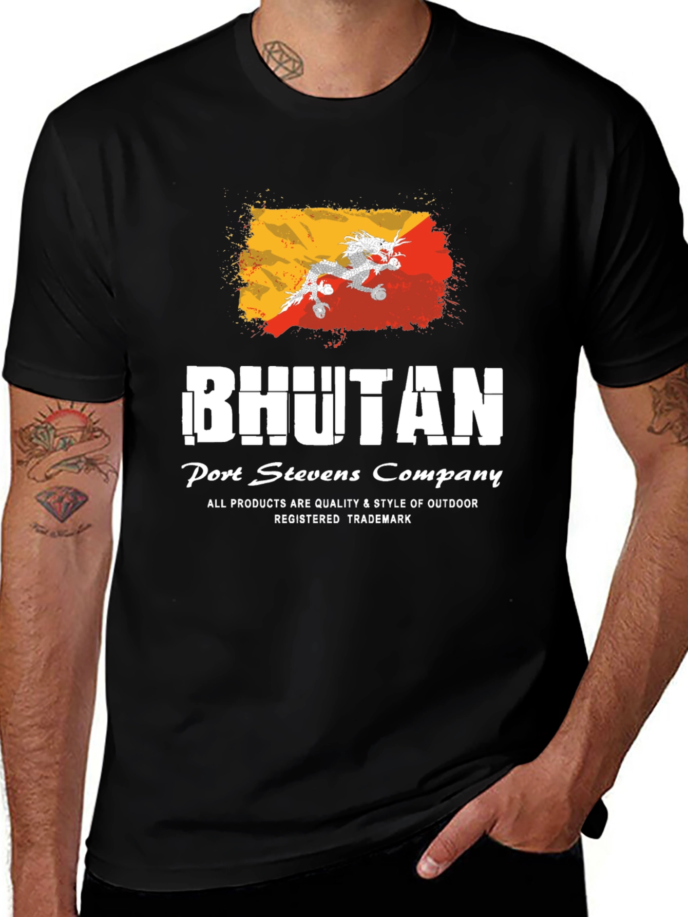 Bhutan Flag Graphic Tee - Port Stevens Company