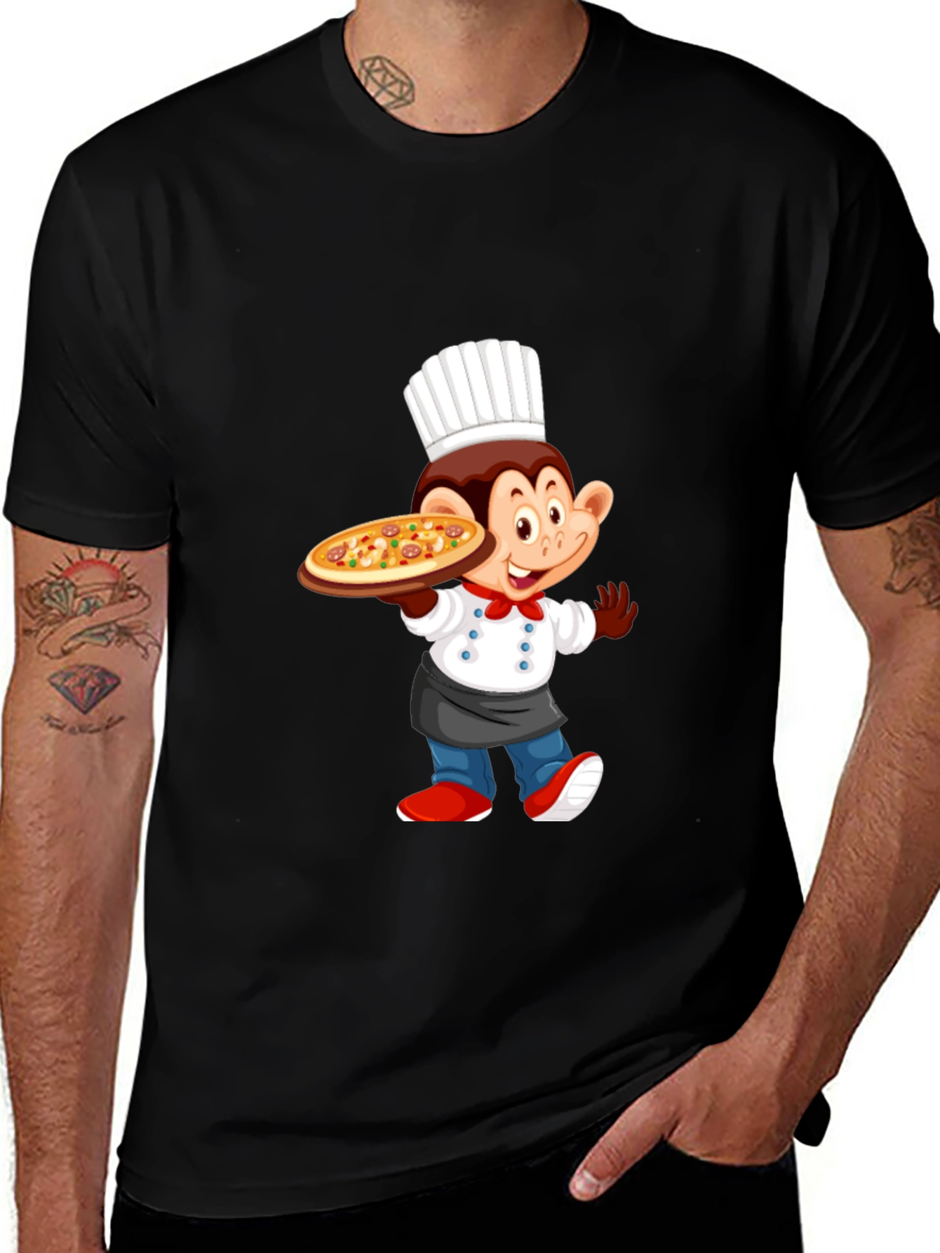Variant 16 of Chef Monkey Pizza T-Shirt