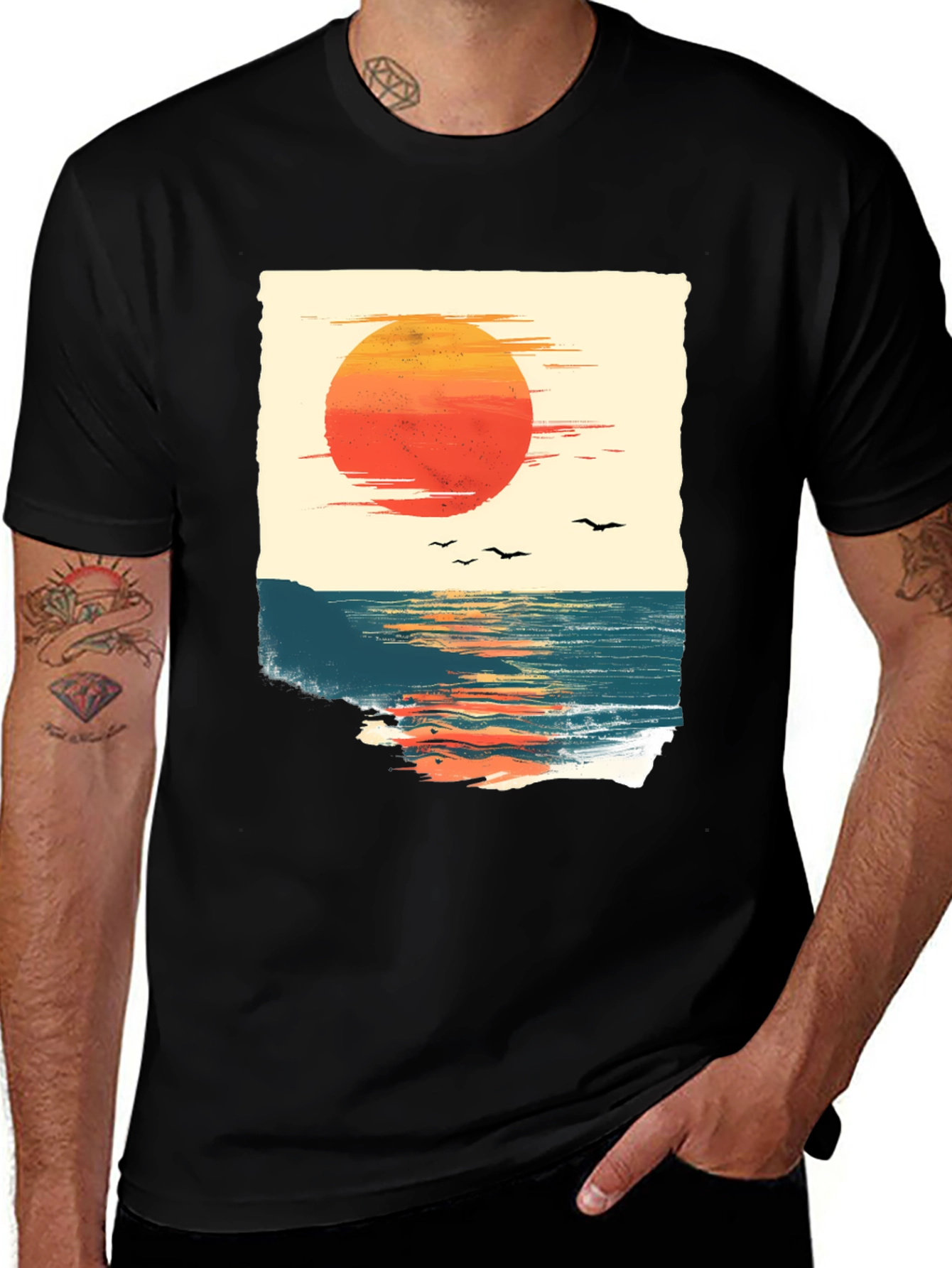 Variant 20 of Sunset Graphic Tee - Coastal Design