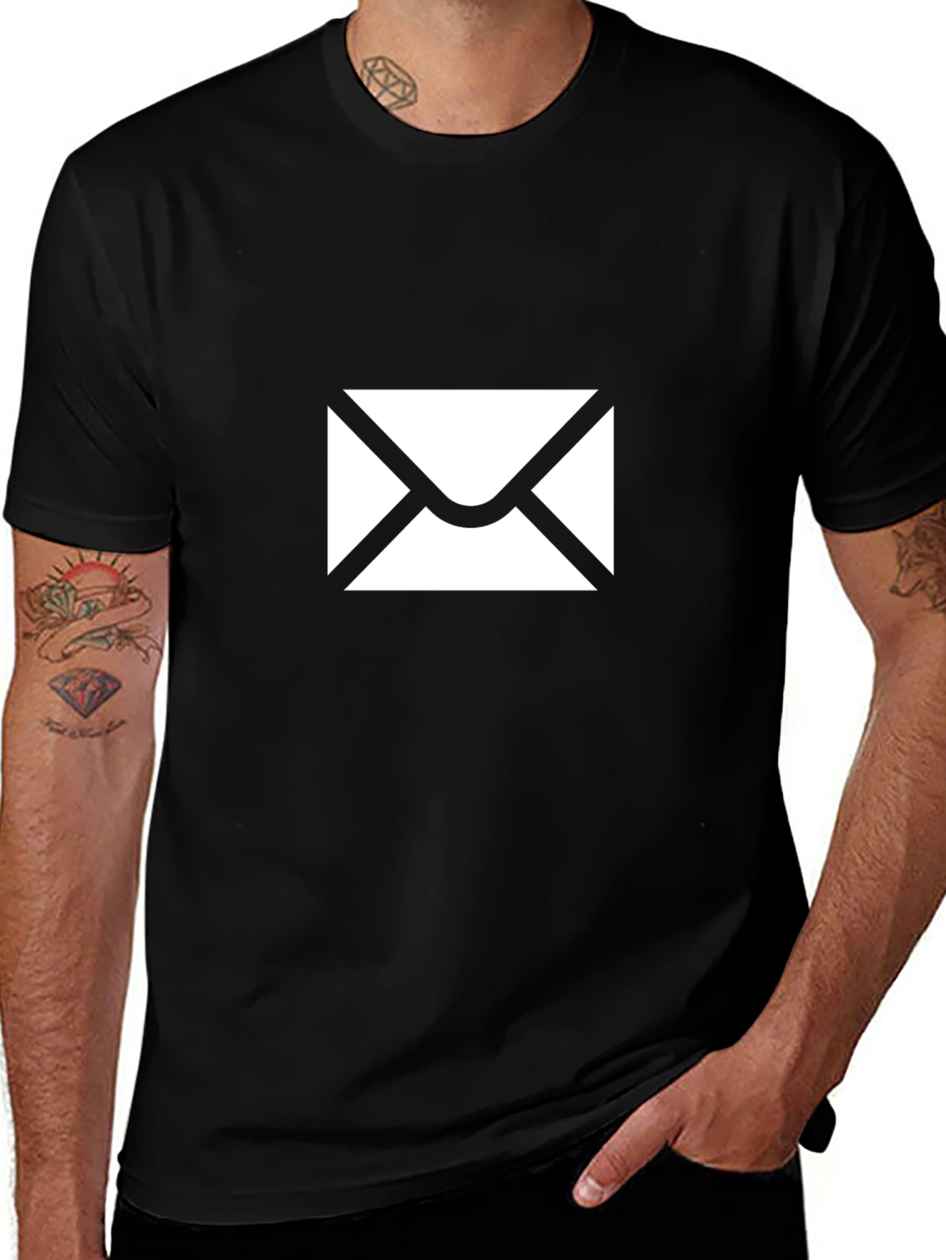 Variant 3 of Envelope Graphic T-Shirt - Black