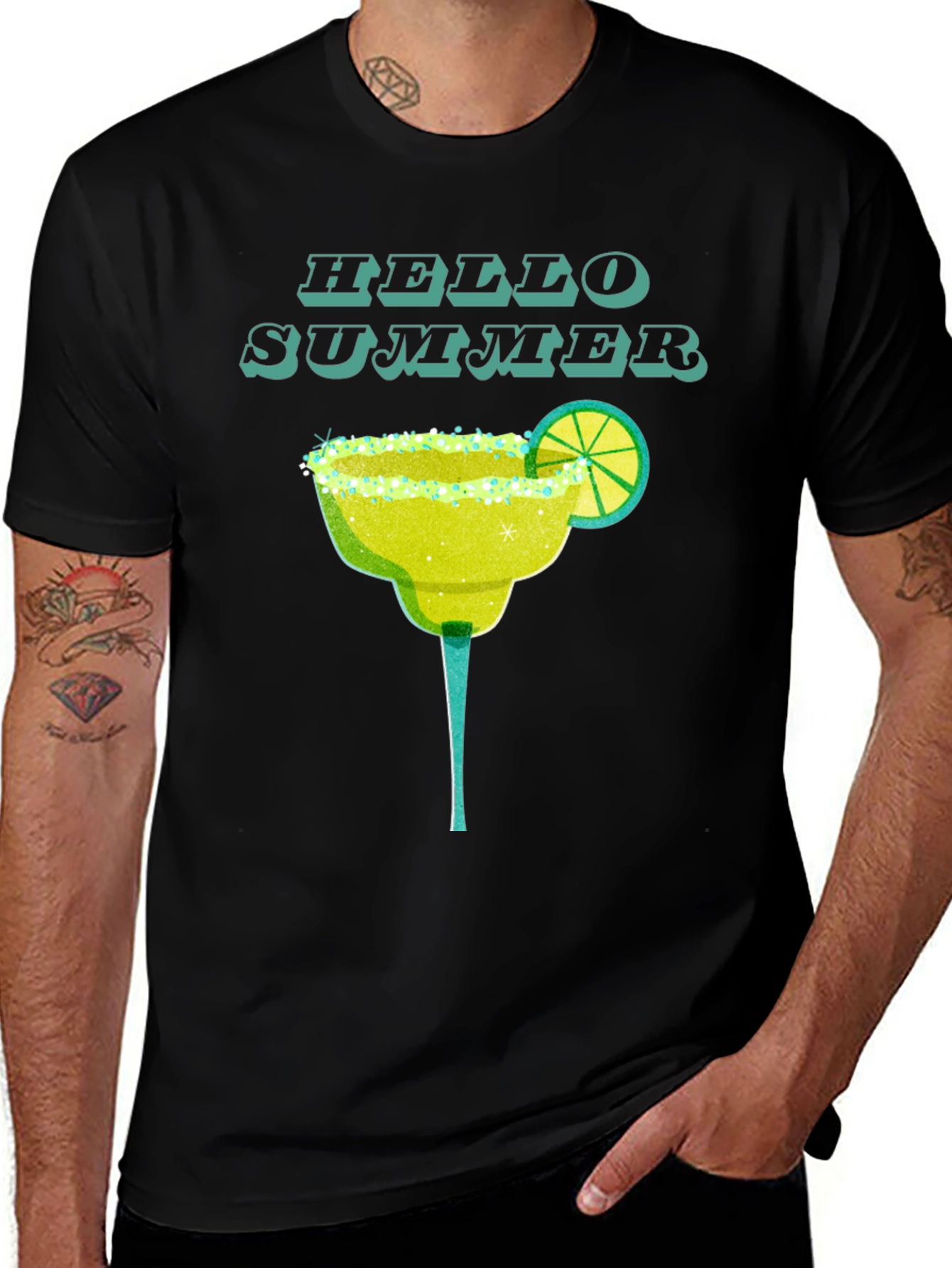 Variant 7 of Hello Summer Margarita T-Shirt - Trendy Graphic Tee