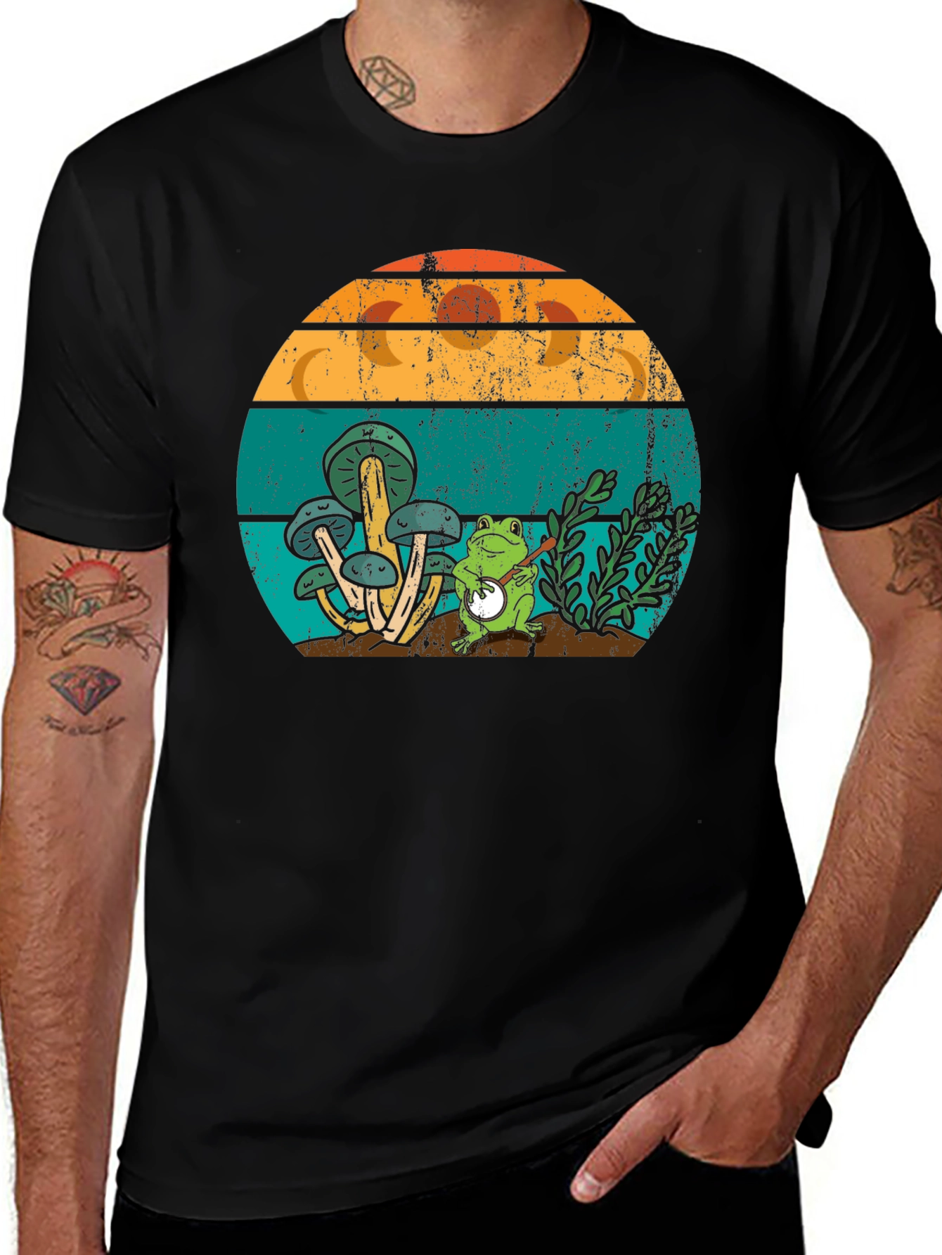 Variant 5 of Frog Banjo Retro Style T-Shirt