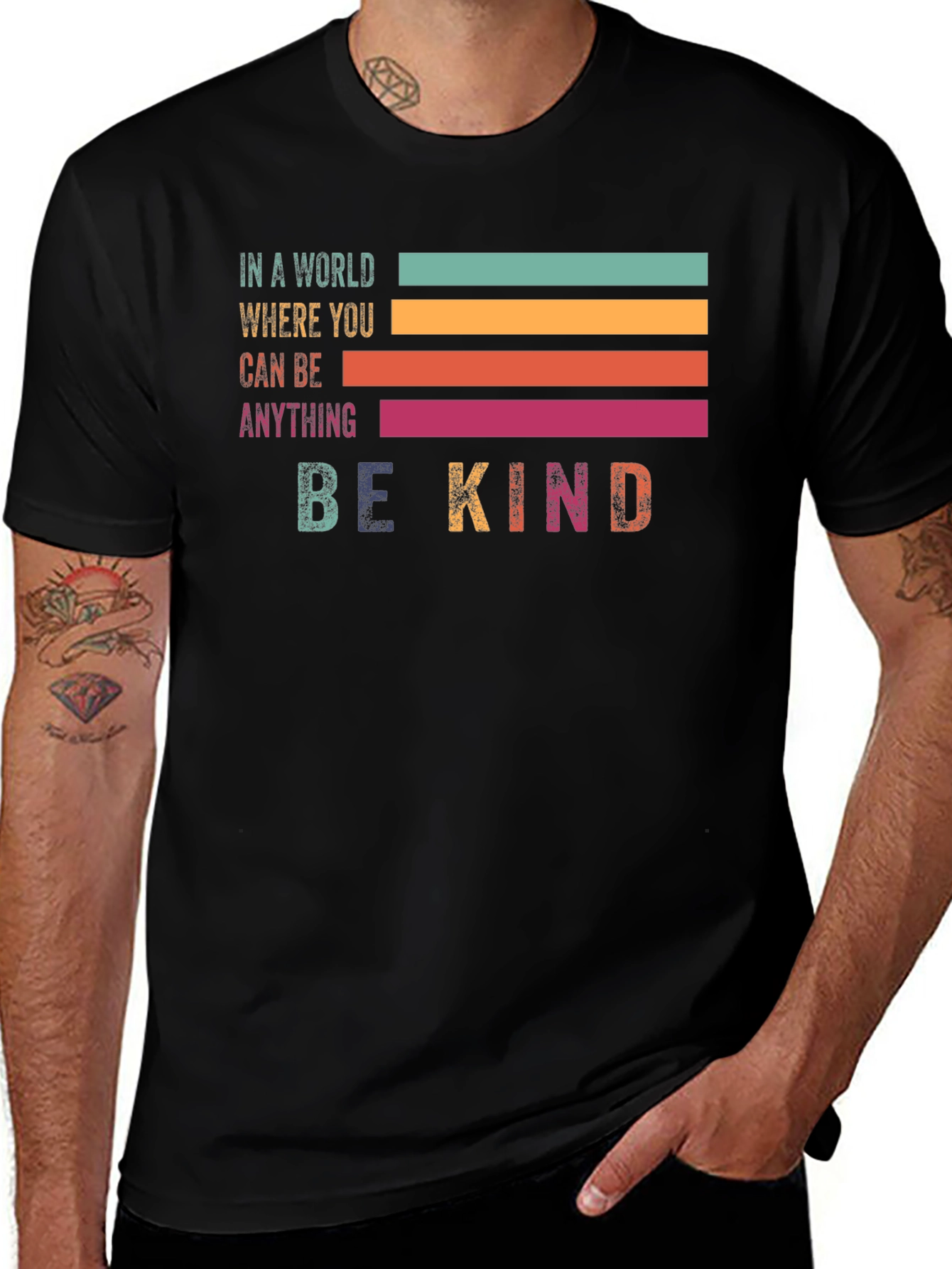Be Kind Retro Graphic Tee - Positive Vibes Shirt