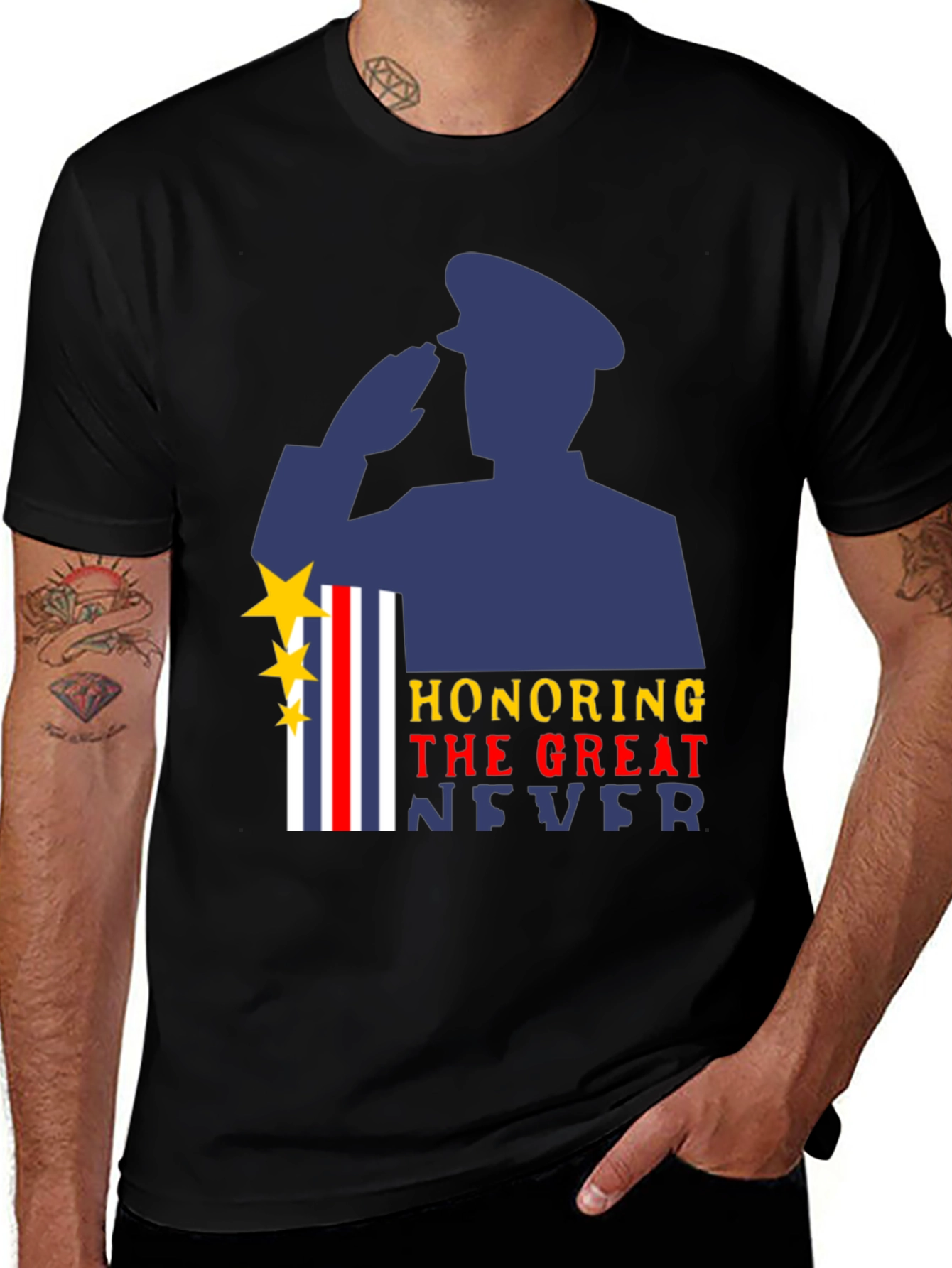 Variant 8 of Honoring The Great Never Military Graphic T-Shirt