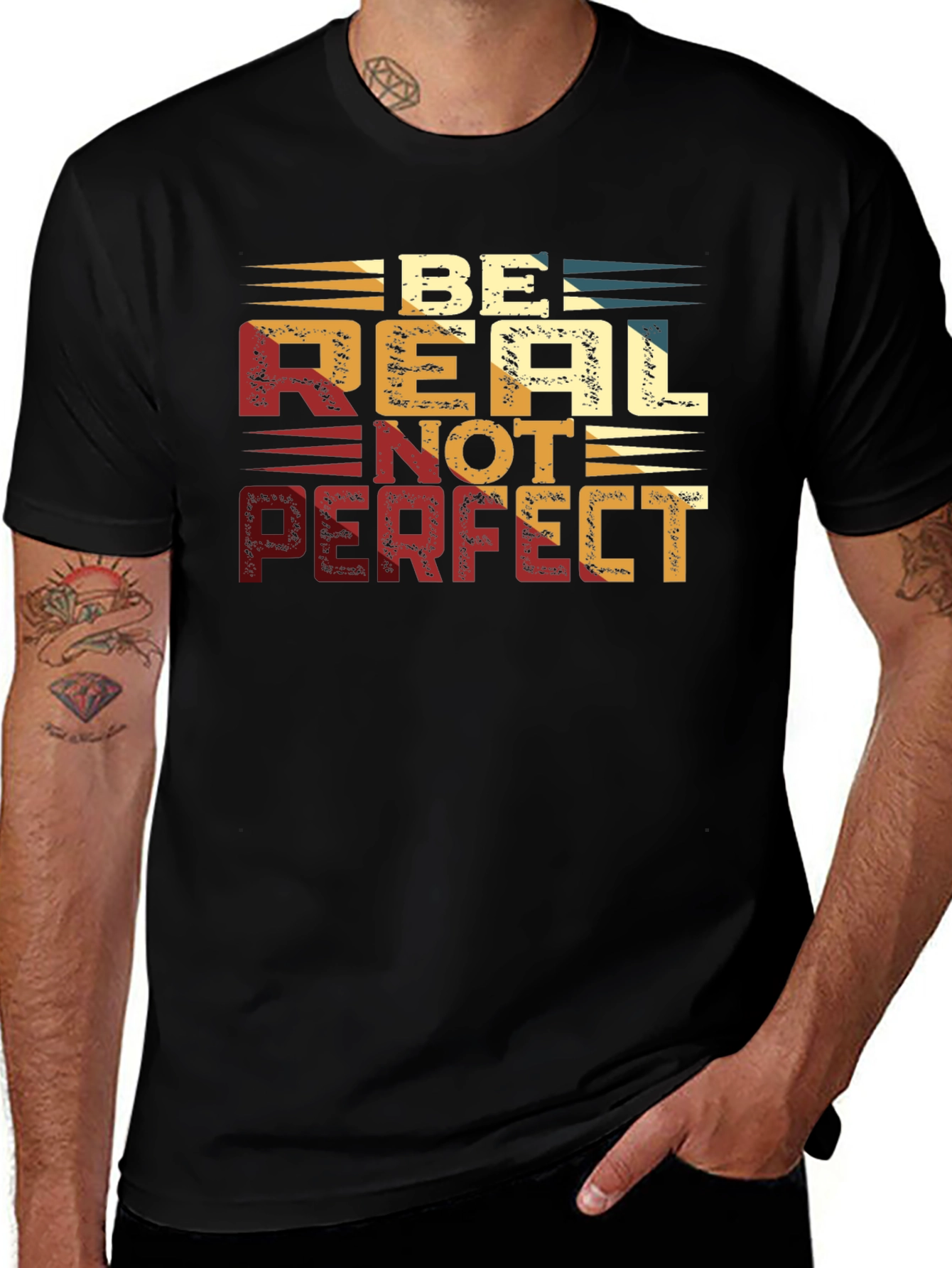 Variant 18 of Be Real Not Perfect Graphic T-Shirt
