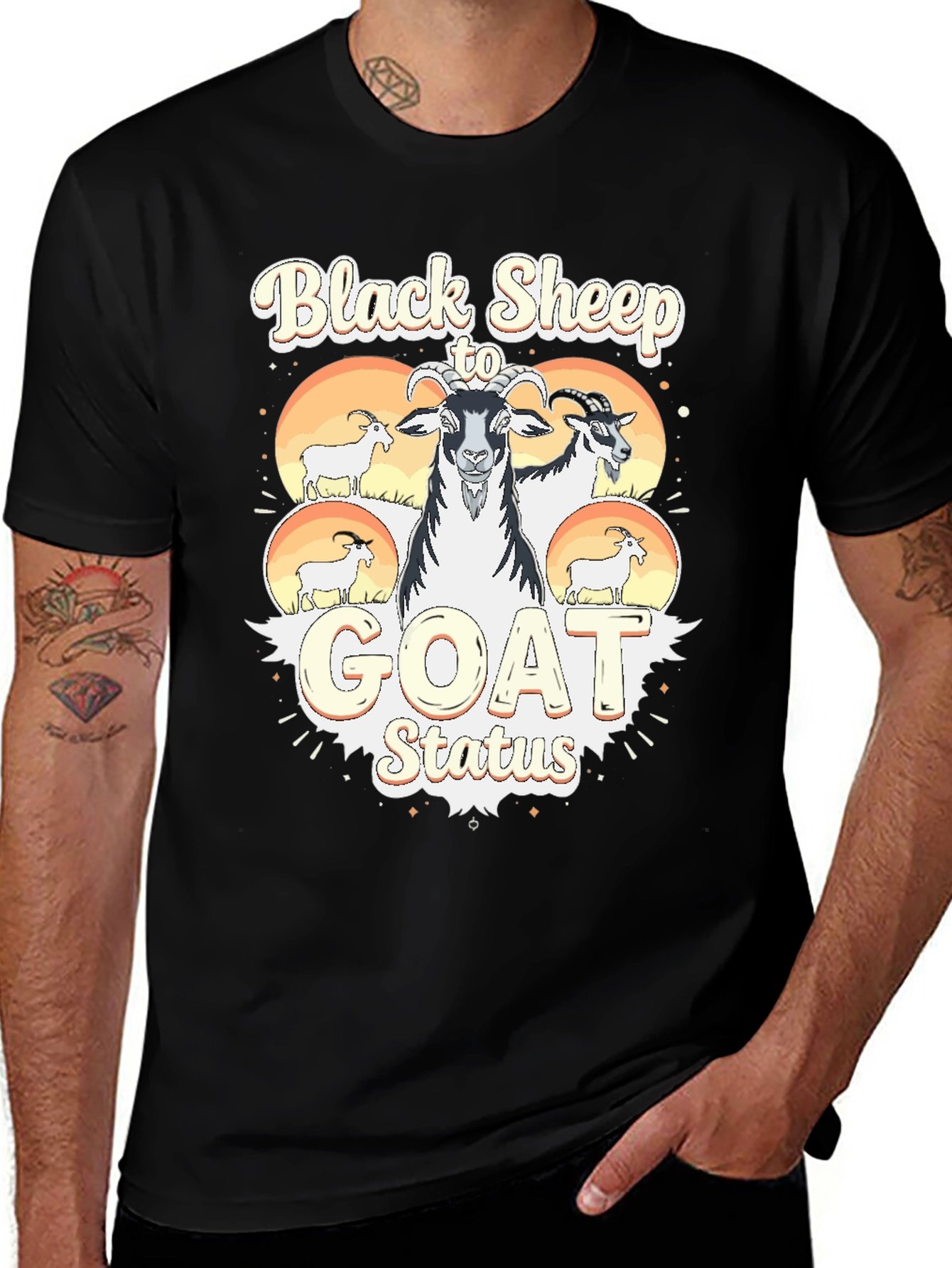 Variant 13 of Black Sheep to GOAT Status Graphic Tee