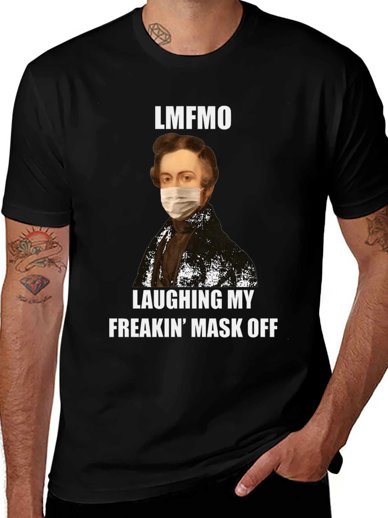 Variant 13 of LMFAO Portrait Mask Humor T-Shirt