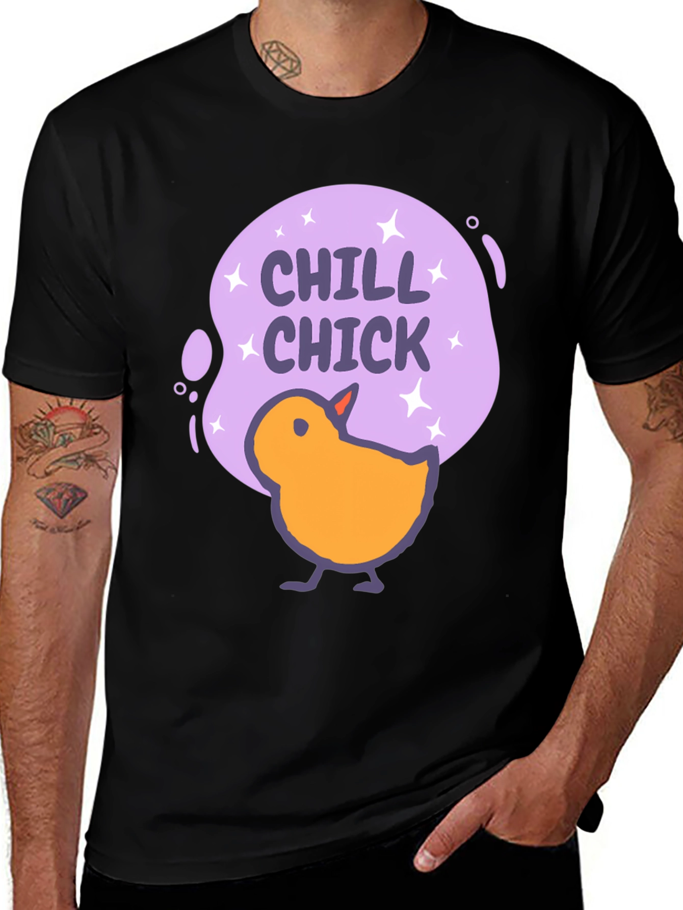 Variant 10 of Chill Chick Graphic Tee - Comfy Black T-Shirt