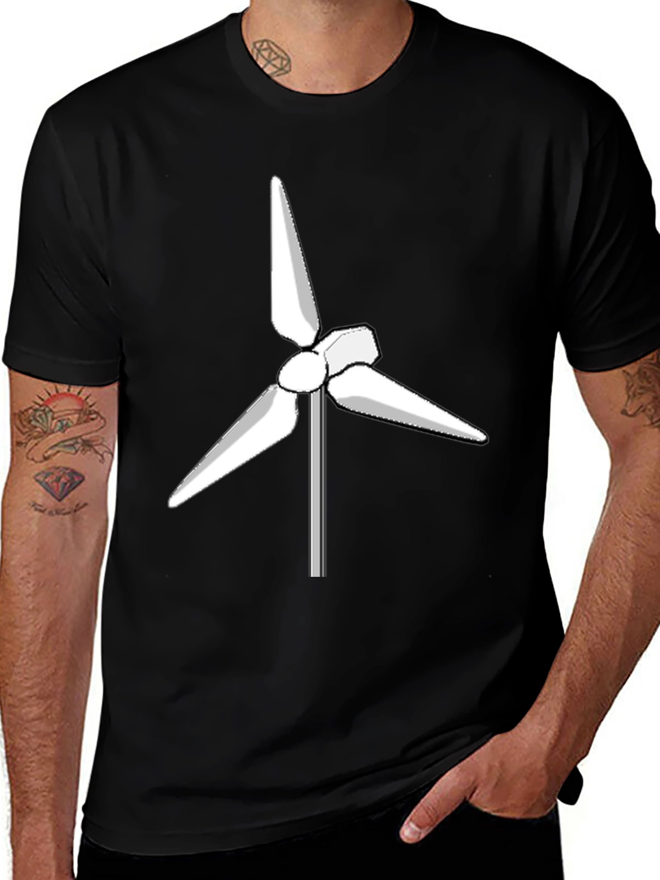 Variant 7 of Wind Turbine Graphic Tee - Eco Friendly Design