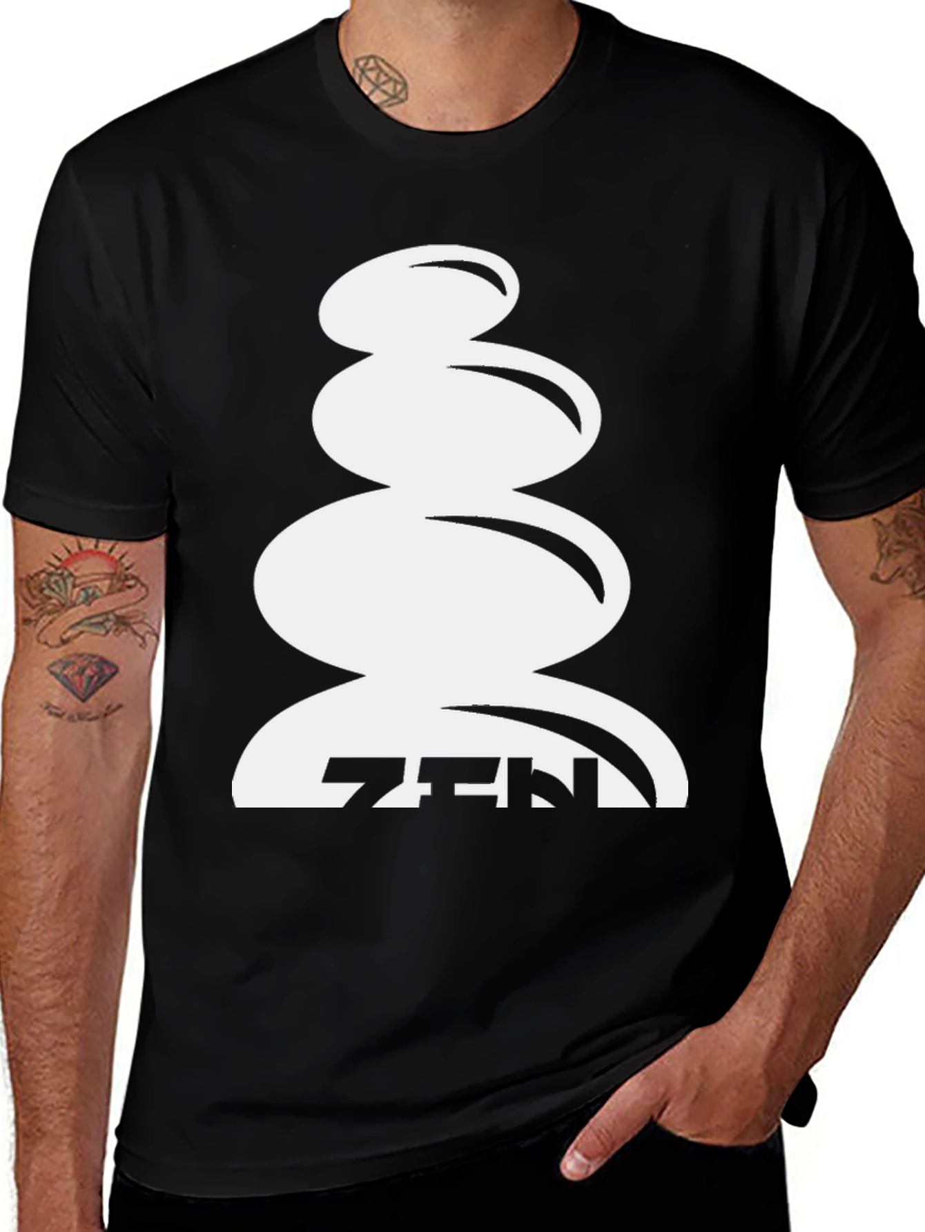 Zen Stacked Stones Graphic Tee - Balance & Style