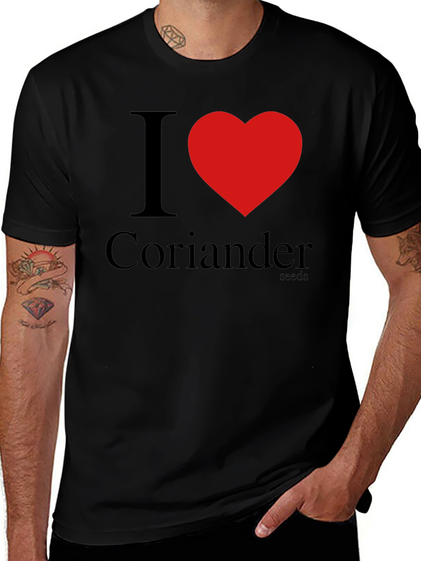 Black I Heart Coriander Seeds Black T-Shirt main image
