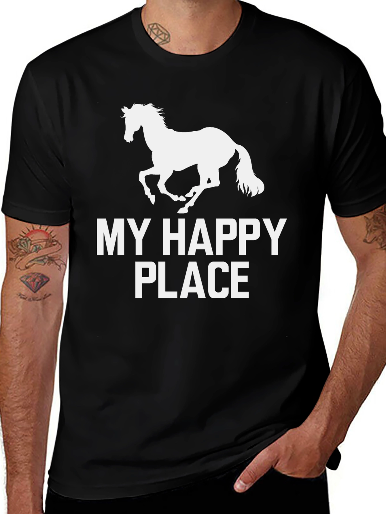 Variant 13 of My Happy Place Horse Graphic T-Shirt