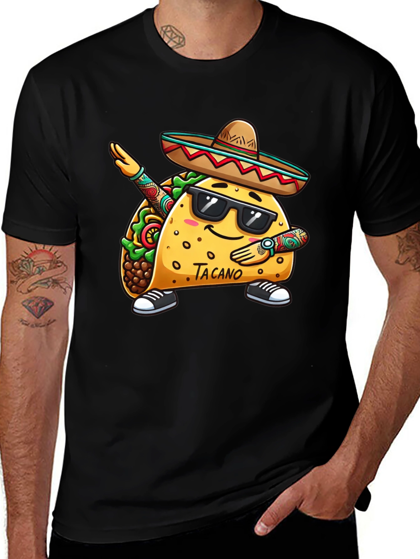 Variant 27 of Taco Dab Funny Black T-Shirt