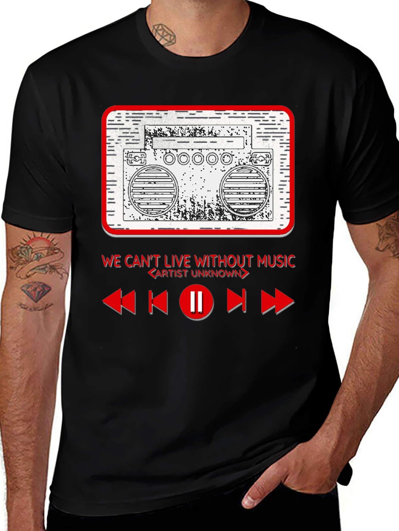 Variant 21 of Retro Boombox T-Shirt - Music Lover Tee