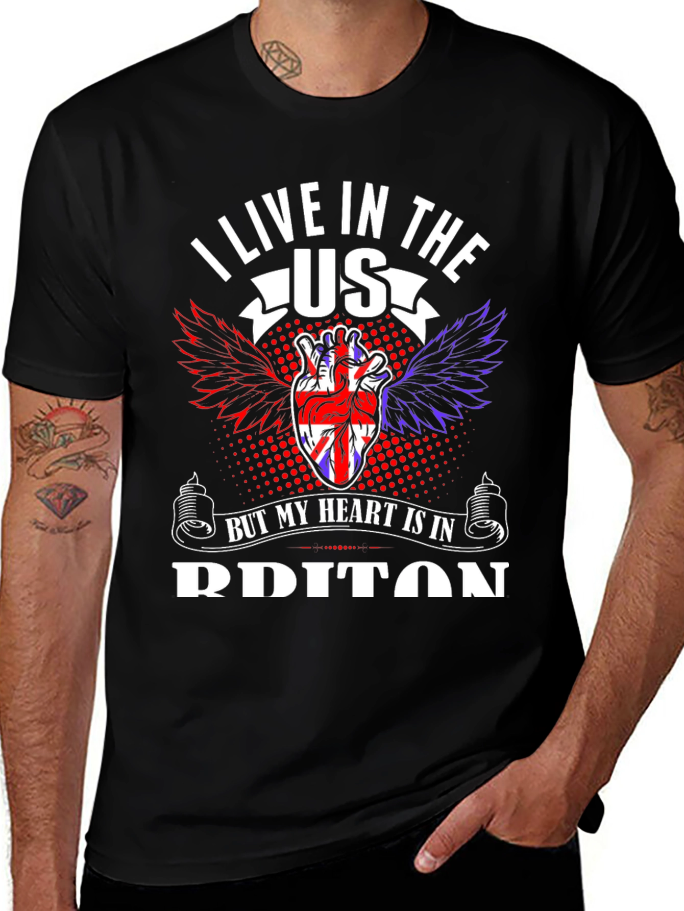UK Heart USA T-Shirt - British Pride Tee