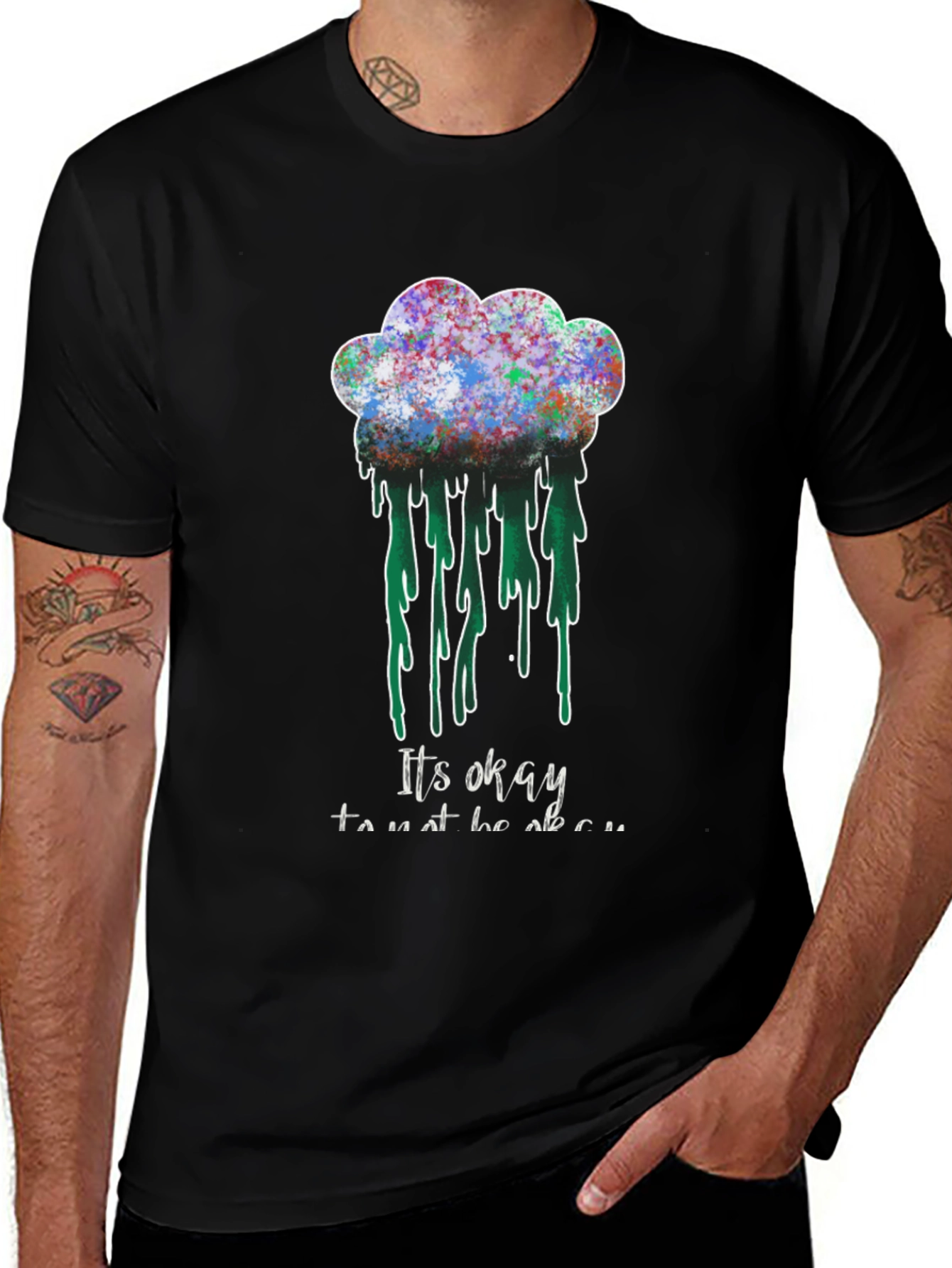 Variant 20 of It's Okay T-Shirt - Colorful Cloud Design