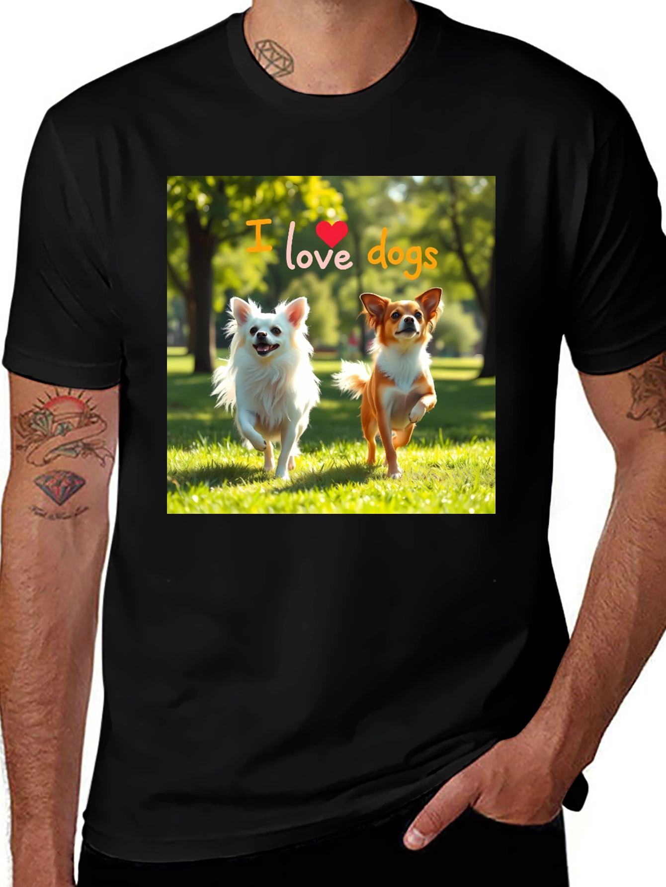 Variant 24 of I Love Dogs Graphic Tee - Cute Pet Lover Shirt