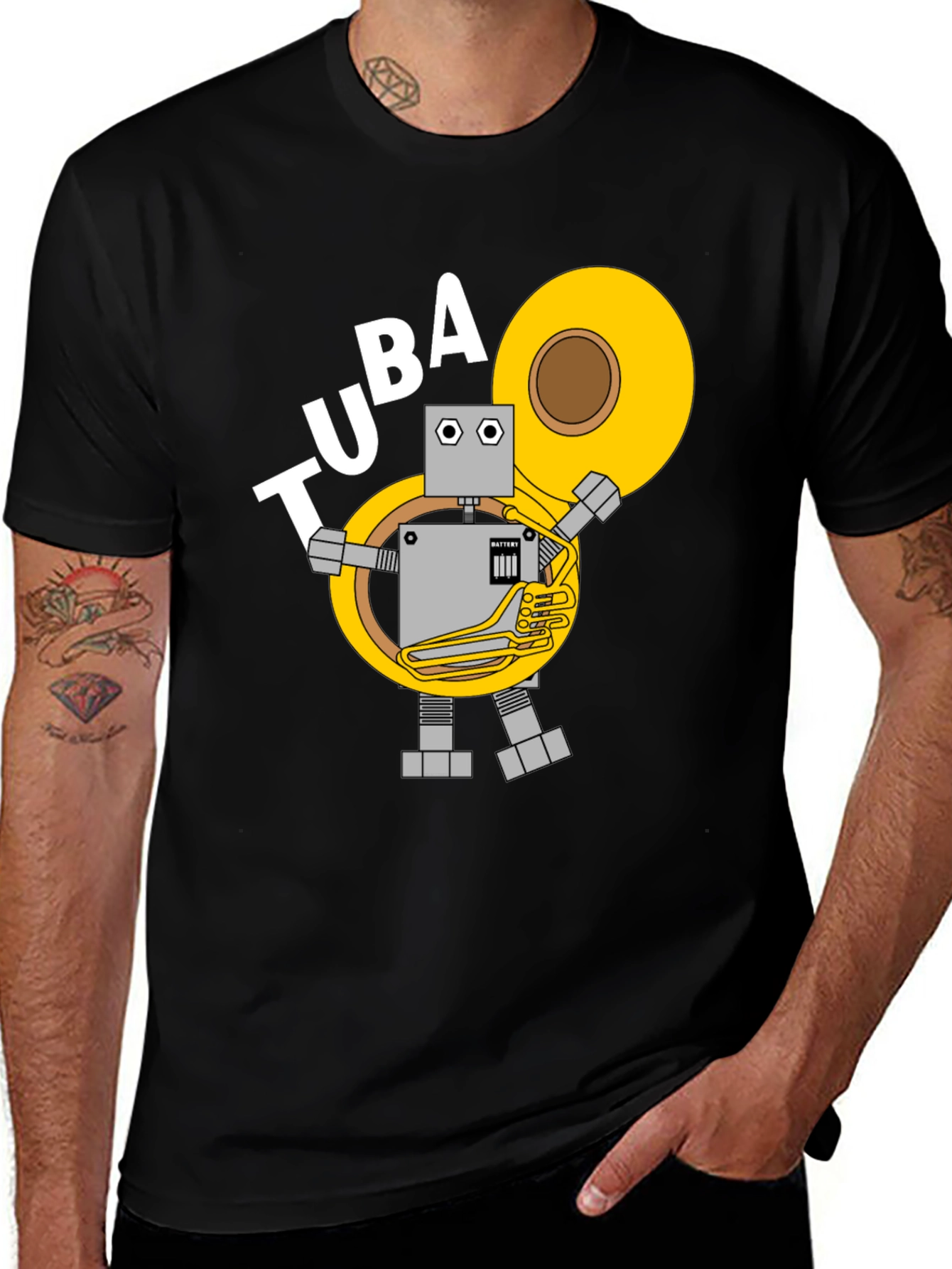 Robot Tuba Player Graphic Tee