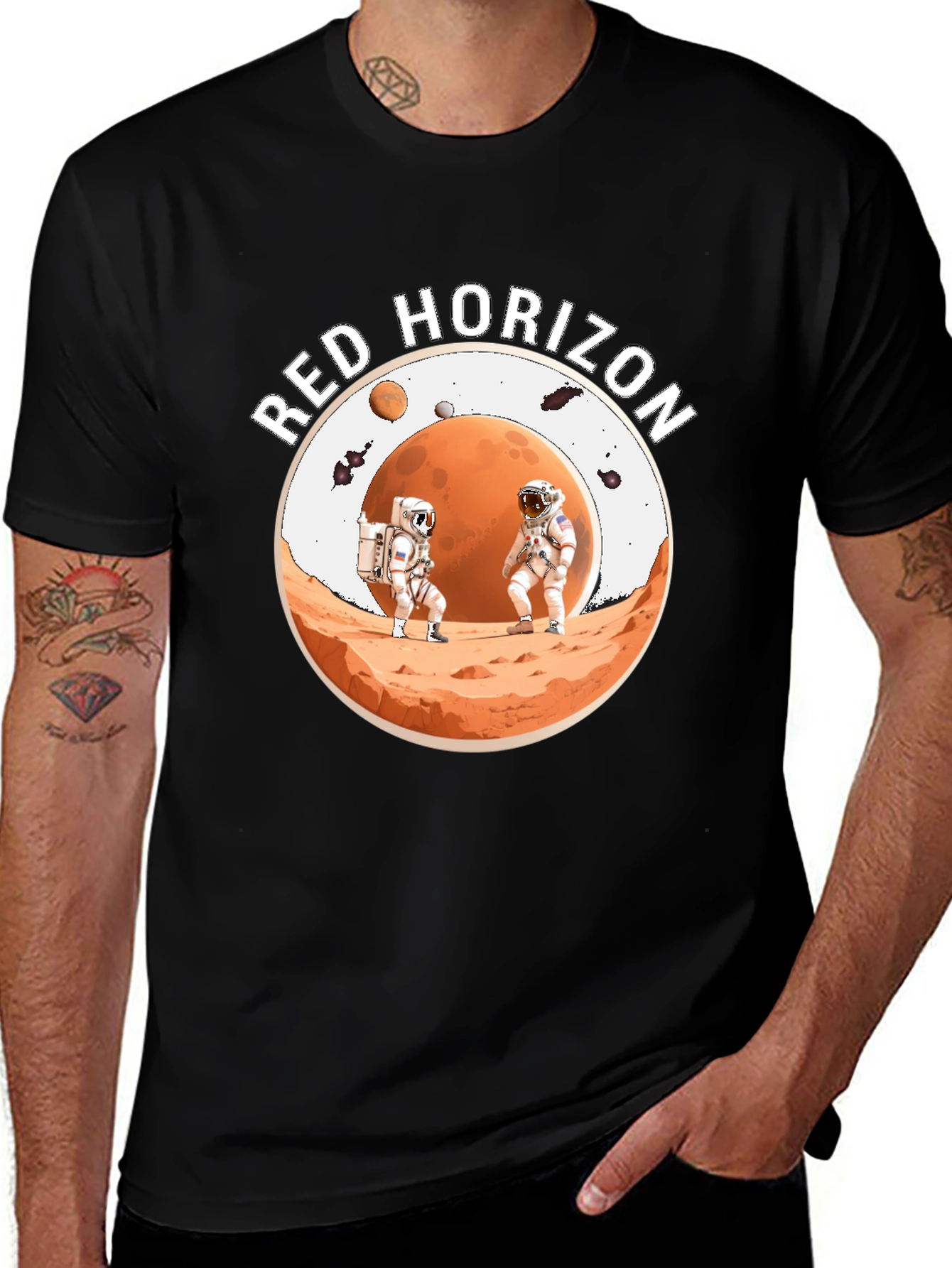 Variant 17 of Red Horizon Astronaut Graphic Tee