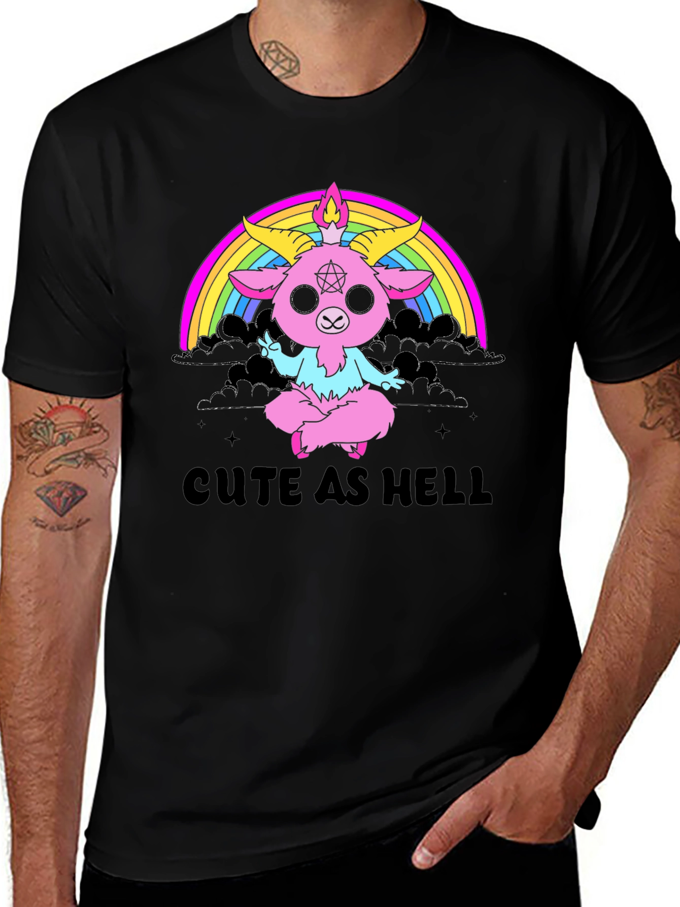 Variant 12 of Cute As Hell Baphomet Rainbow T-Shirt