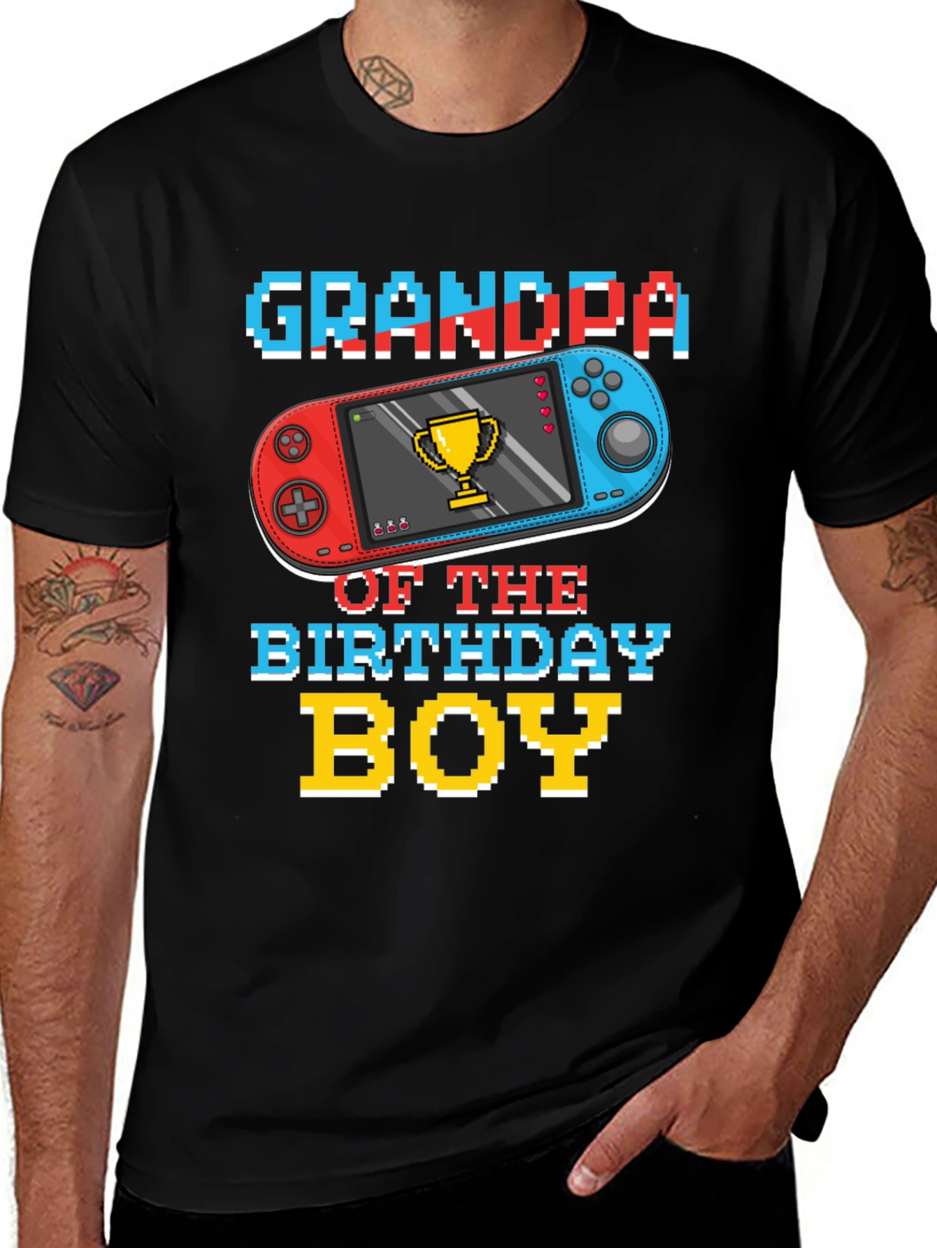 Variant 14 of Grandpa of the Birthday Boy Gamer T-Shirt