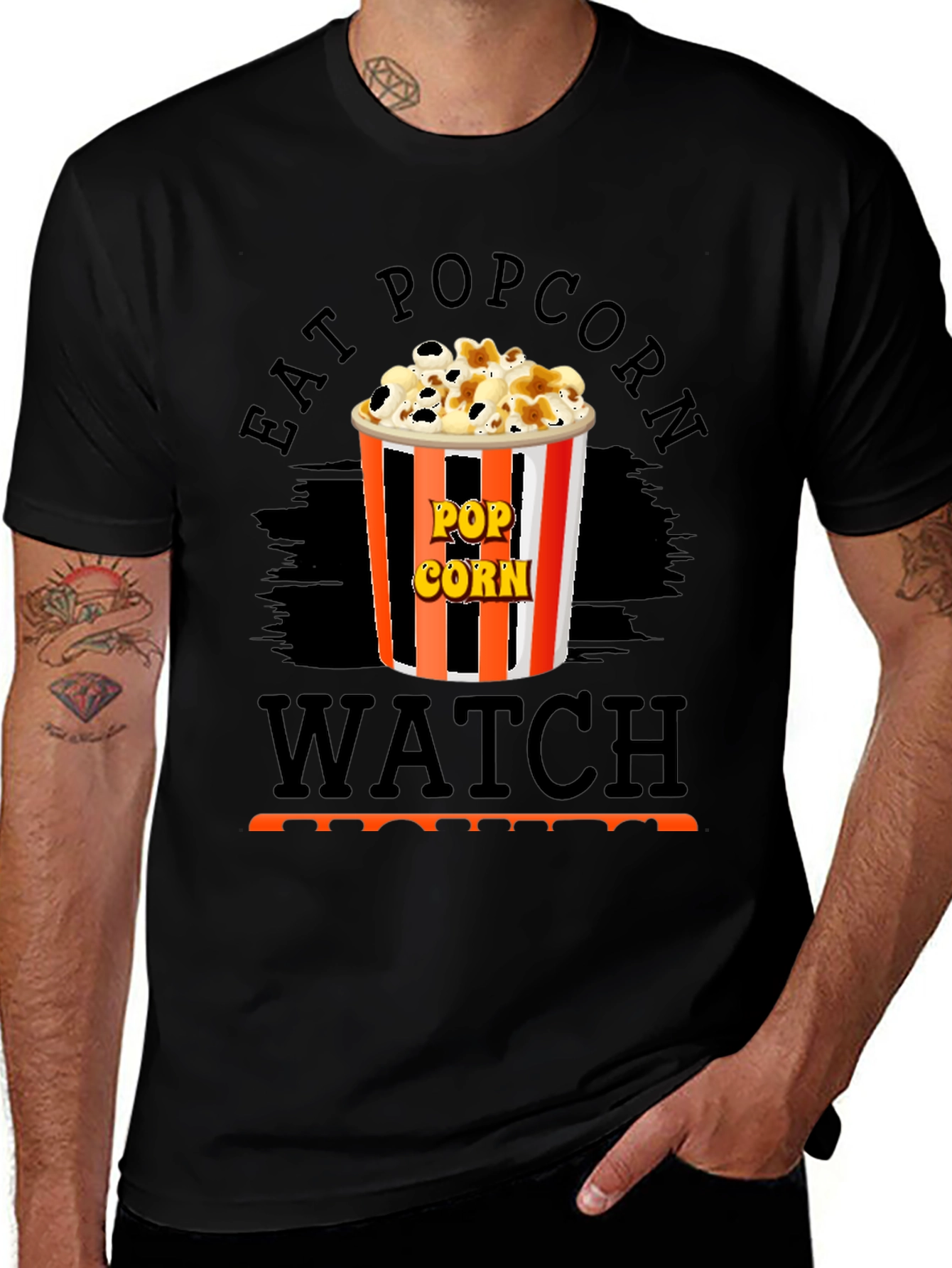 Variant 2 of Eat Popcorn Watch Movies Graphic Tee