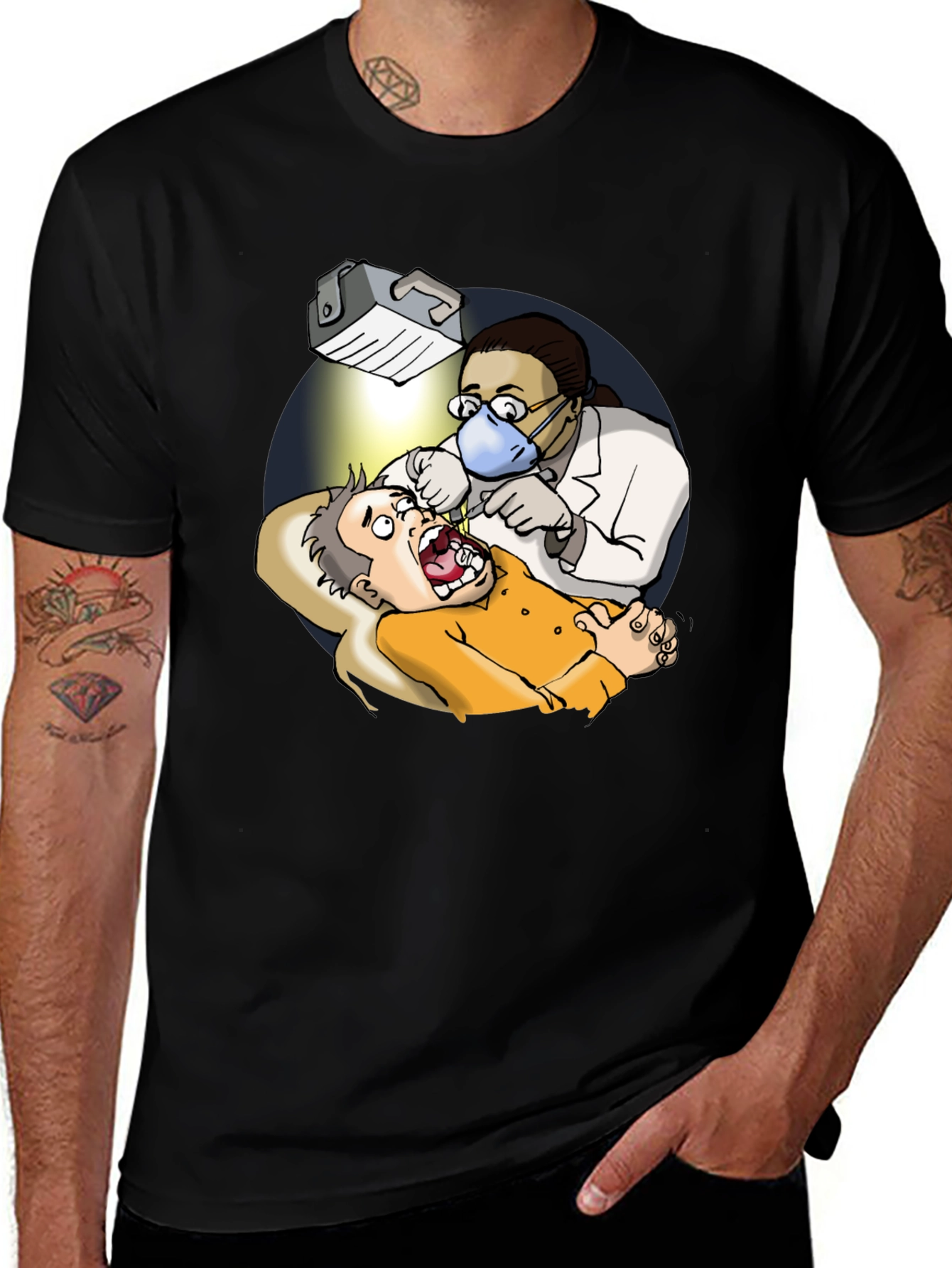 Variant 9 of Dentist Visit Graphic Tee - Black T-Shirt