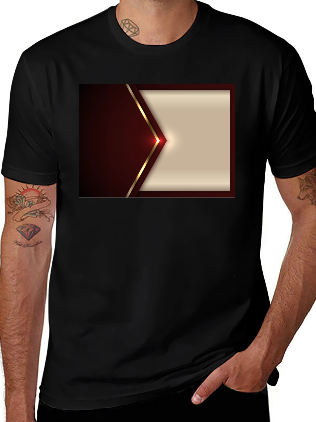 Variant 13 of Stylish Black Tee with Geometric Design