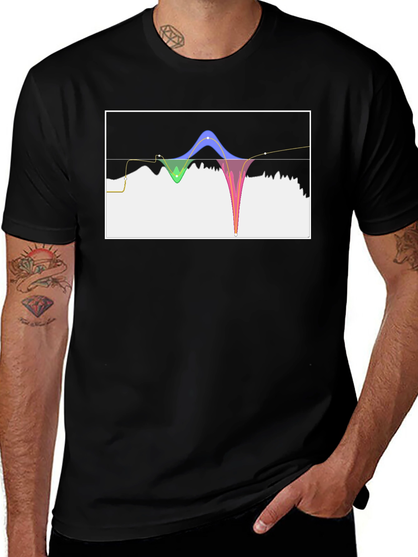 Variant 12 of Abstract Graph T-Shirt - Black