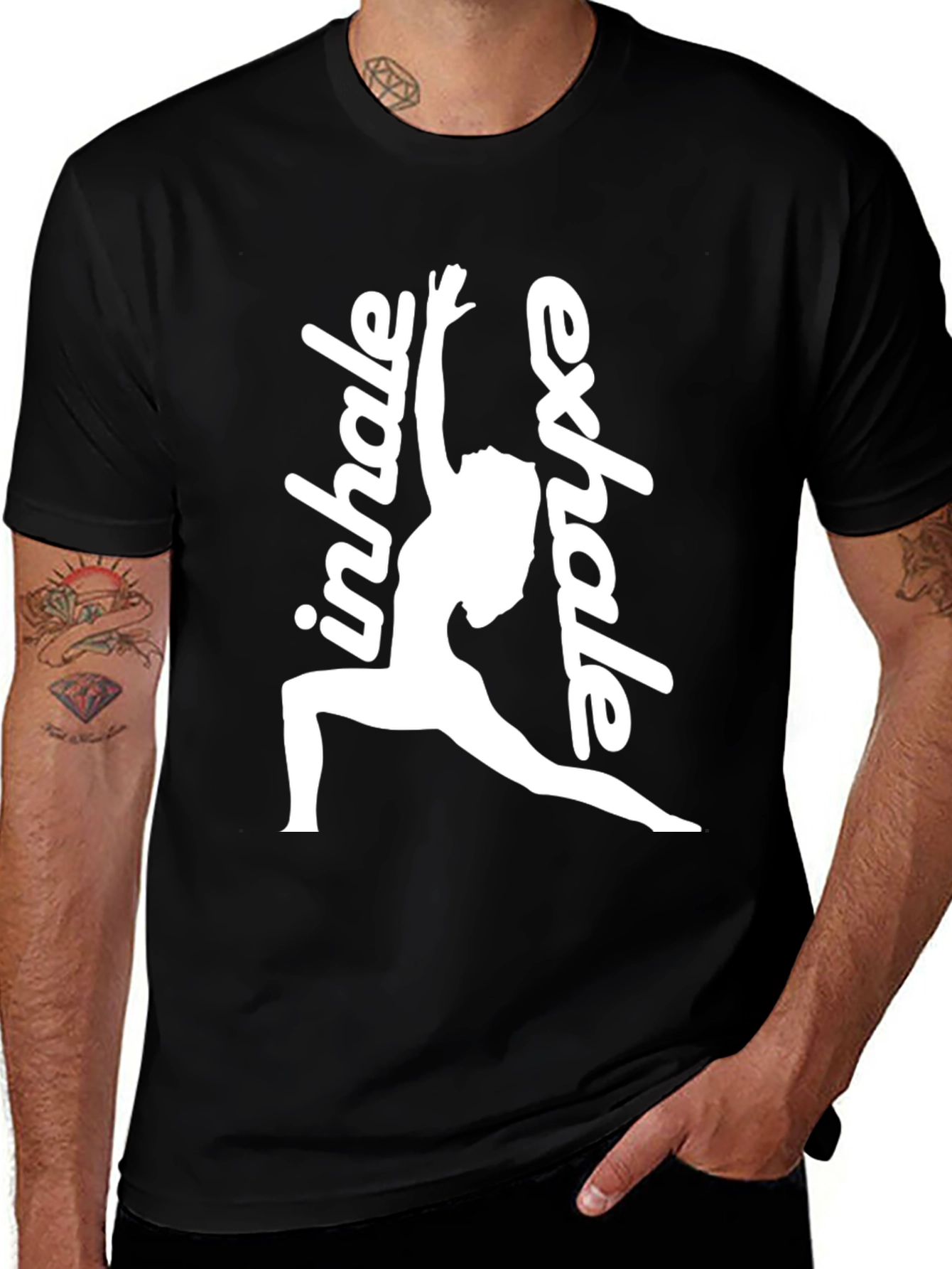 Variant 26 of Inhale Exhale Yoga Black T-Shirt