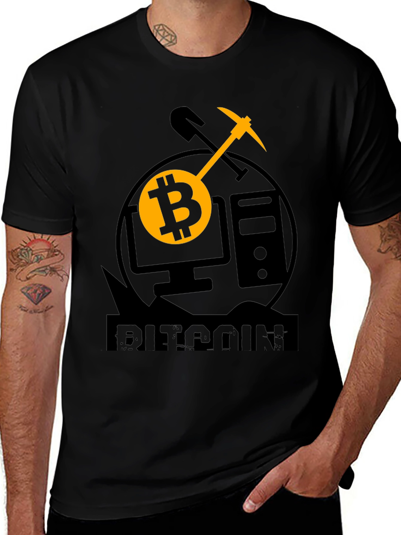 Variant 4 of Bitcoin Mining Black T-Shirt