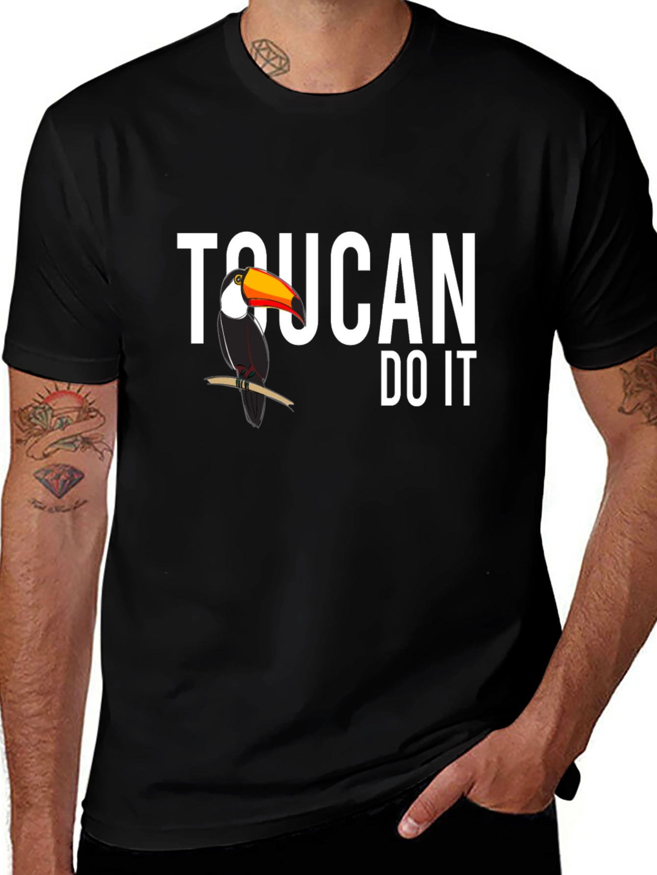 Variant 7 of Toucan Do It Black Graphic Tee