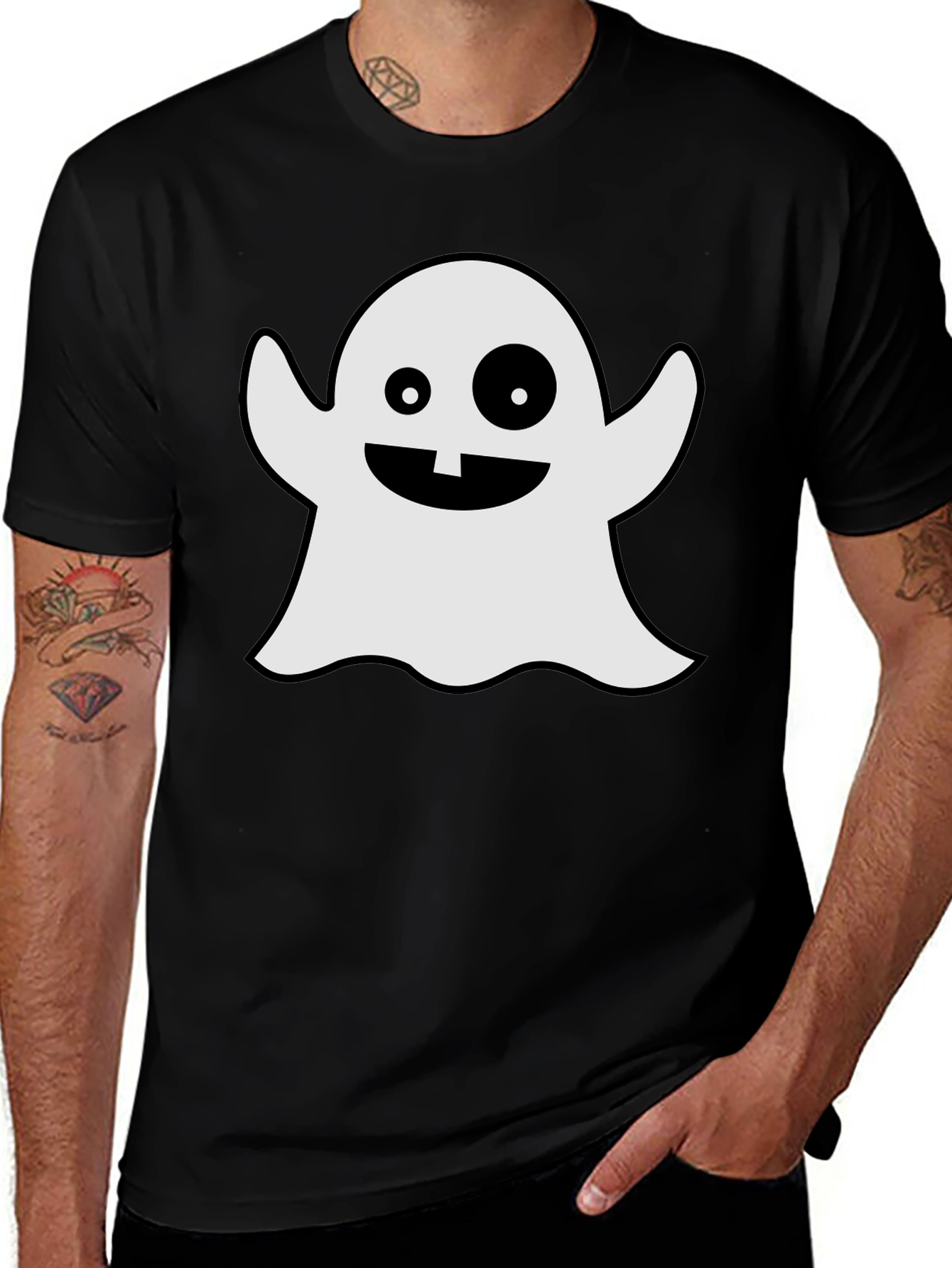 Variant 5 of Spooky Ghost Graphic Tee - Halloween Apparel