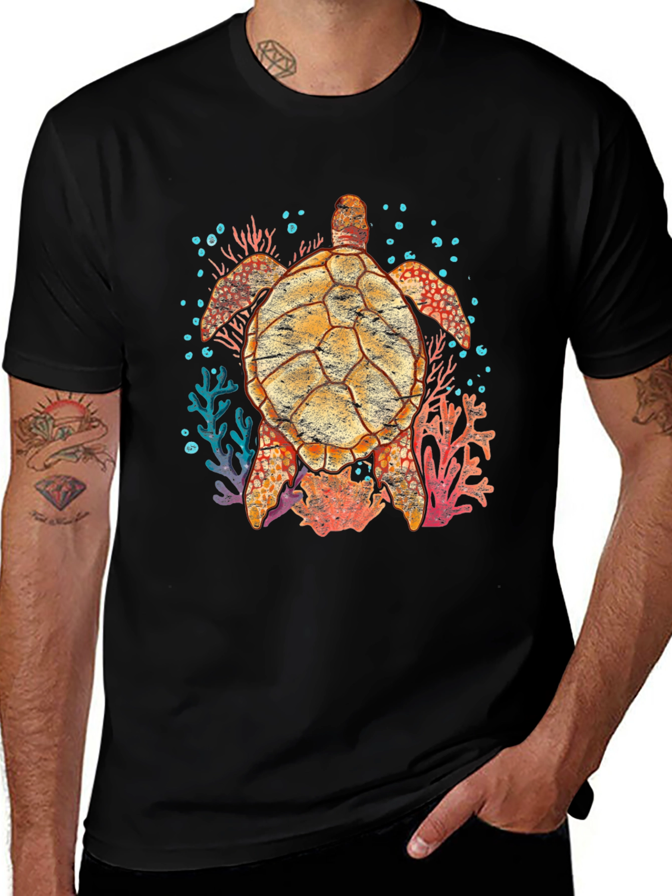 Variant 9 of Turtle Graphic T-Shirt - Unique Ocean Lover Design