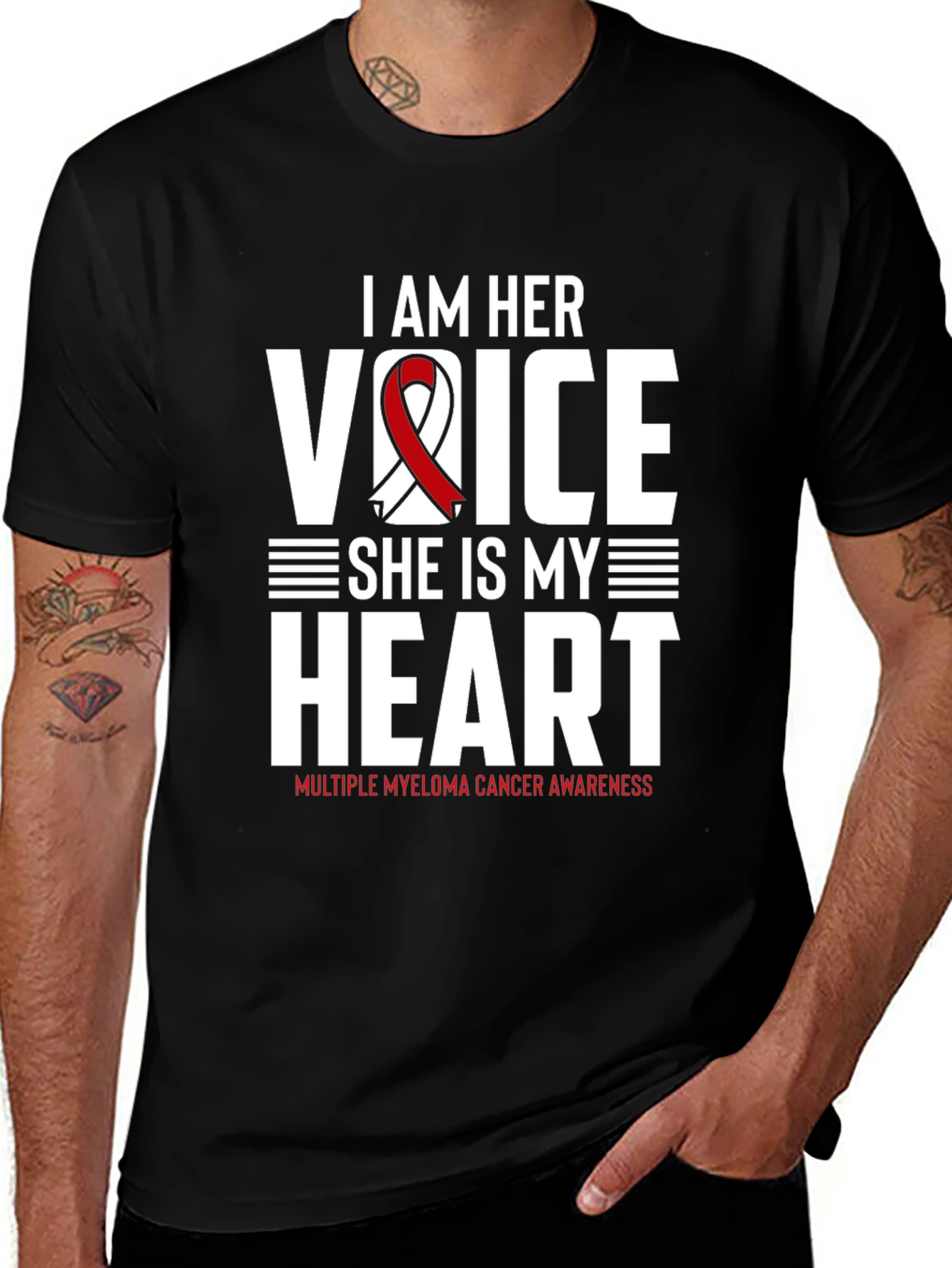 Variant 27 of I Am Her Voice Myeloma Awareness T-Shirt