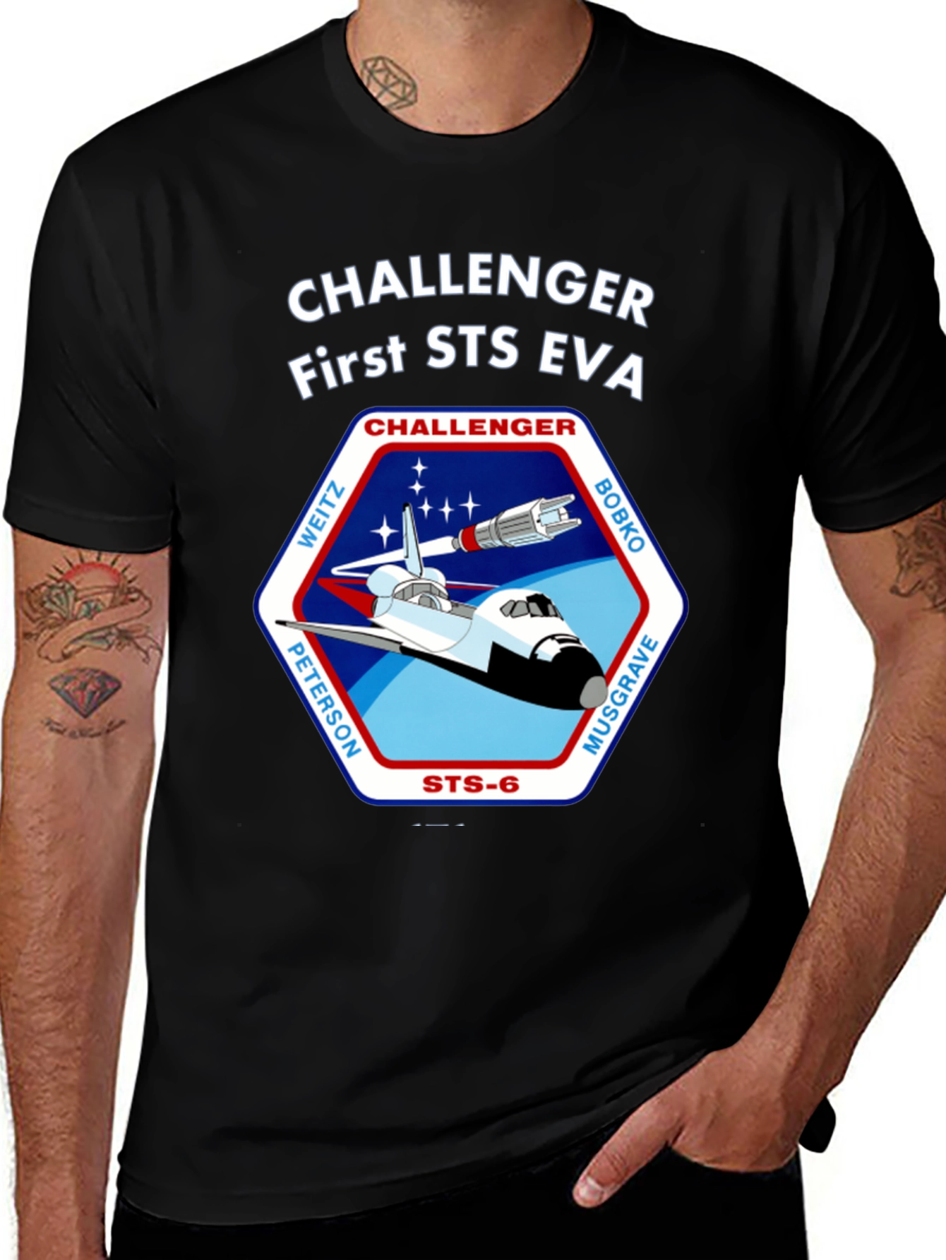 Challenger First STS EVA Space Shuttle T-Shirt