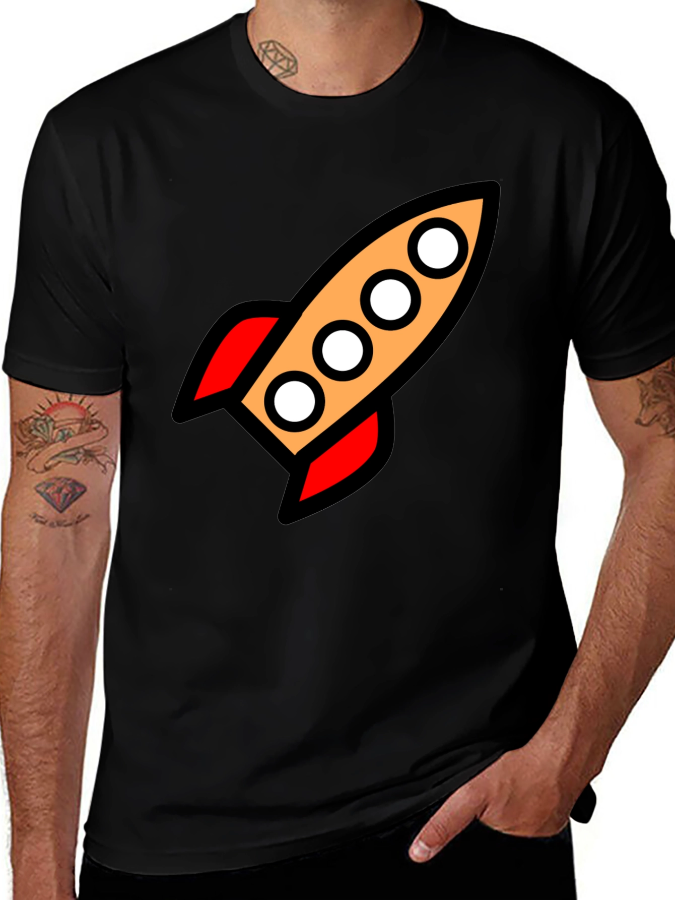 Variant 8 of Rocket T-Shirt - Black Graphic Tee