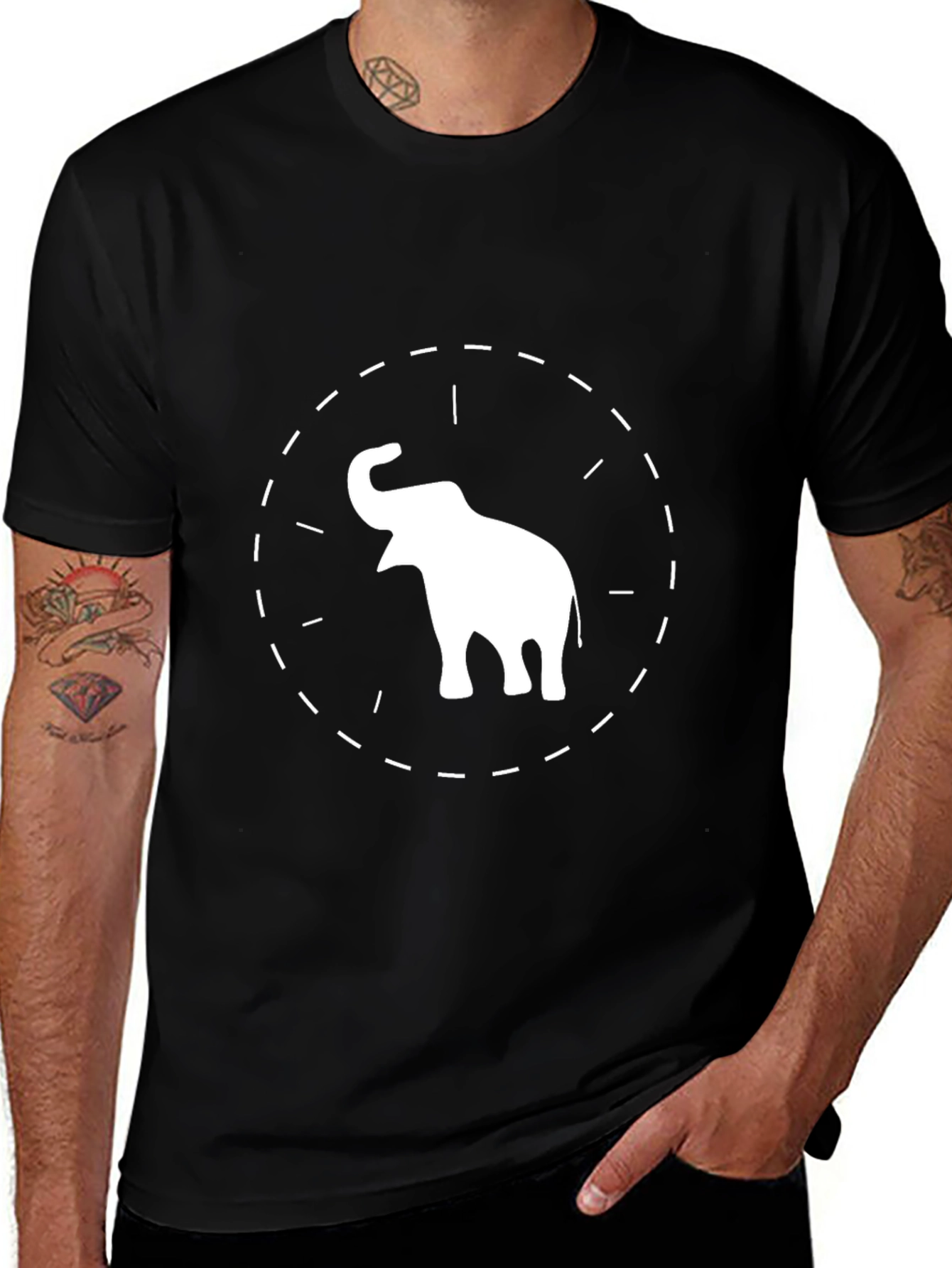 Variant 12 of Elephant Graphic Black Tee