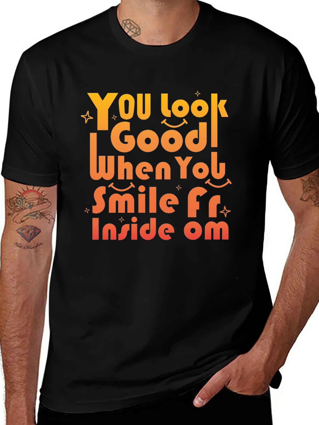 Variant 24 of Smile From Inside Om Black Graphic Tee