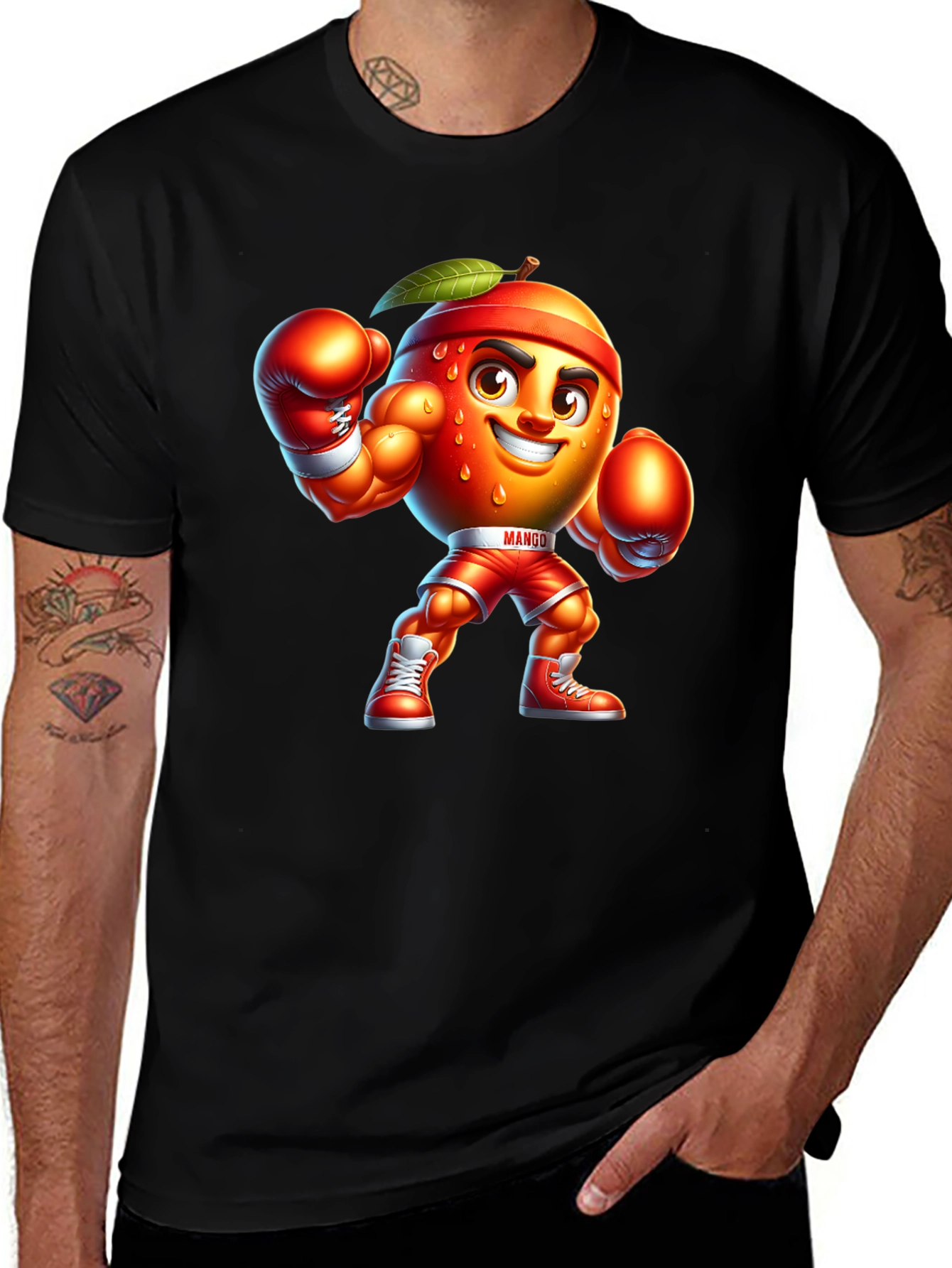 Variant 3 of Mango Boxer Black T-Shirt - Fruit Punch!