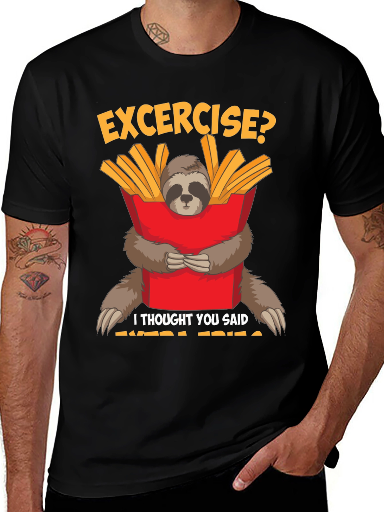 Variant 25 of Sloth Extra Fries Graphic Tee