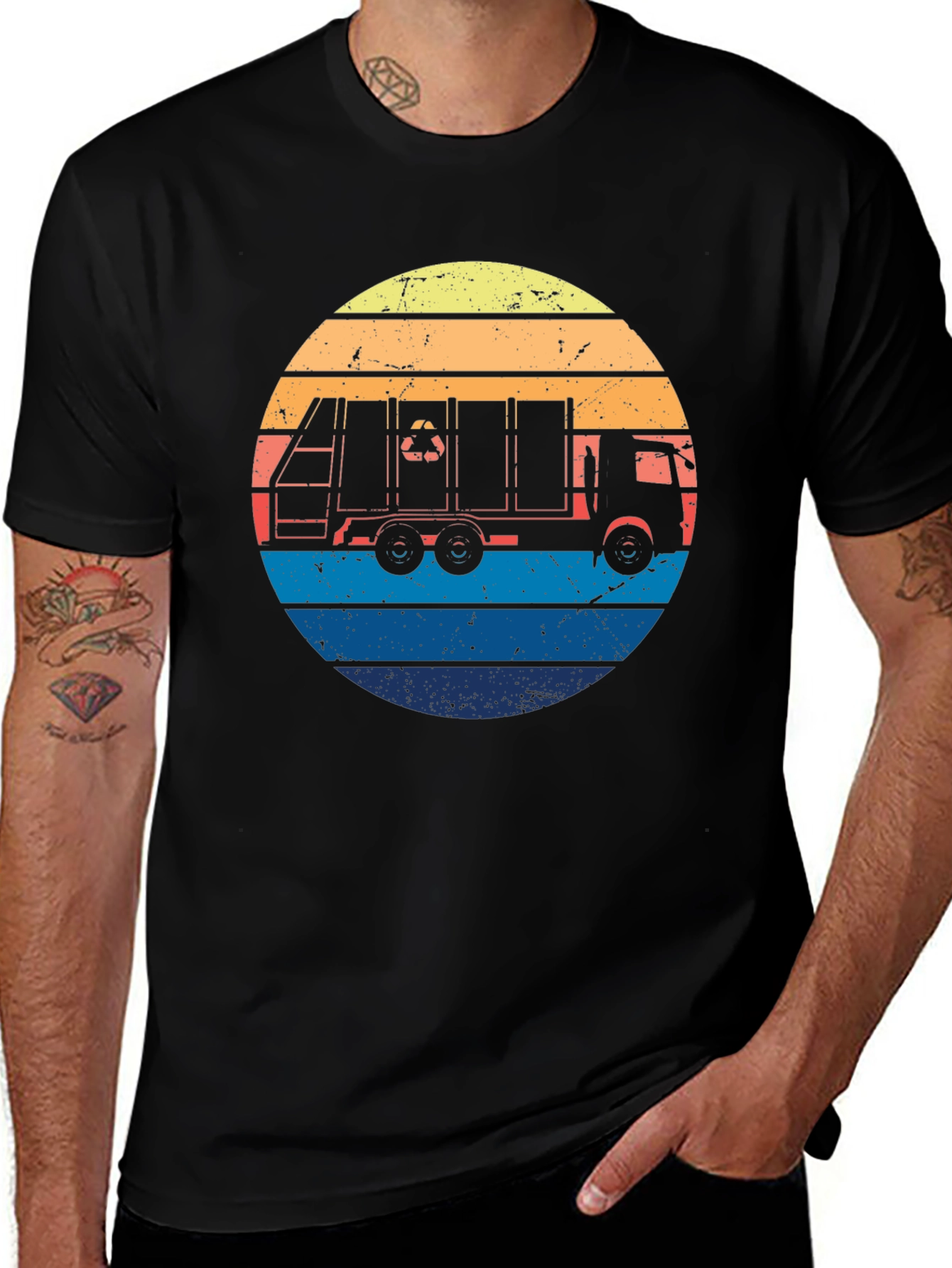 Variant 6 of Retro Recycling Truck Graphic T-Shirt